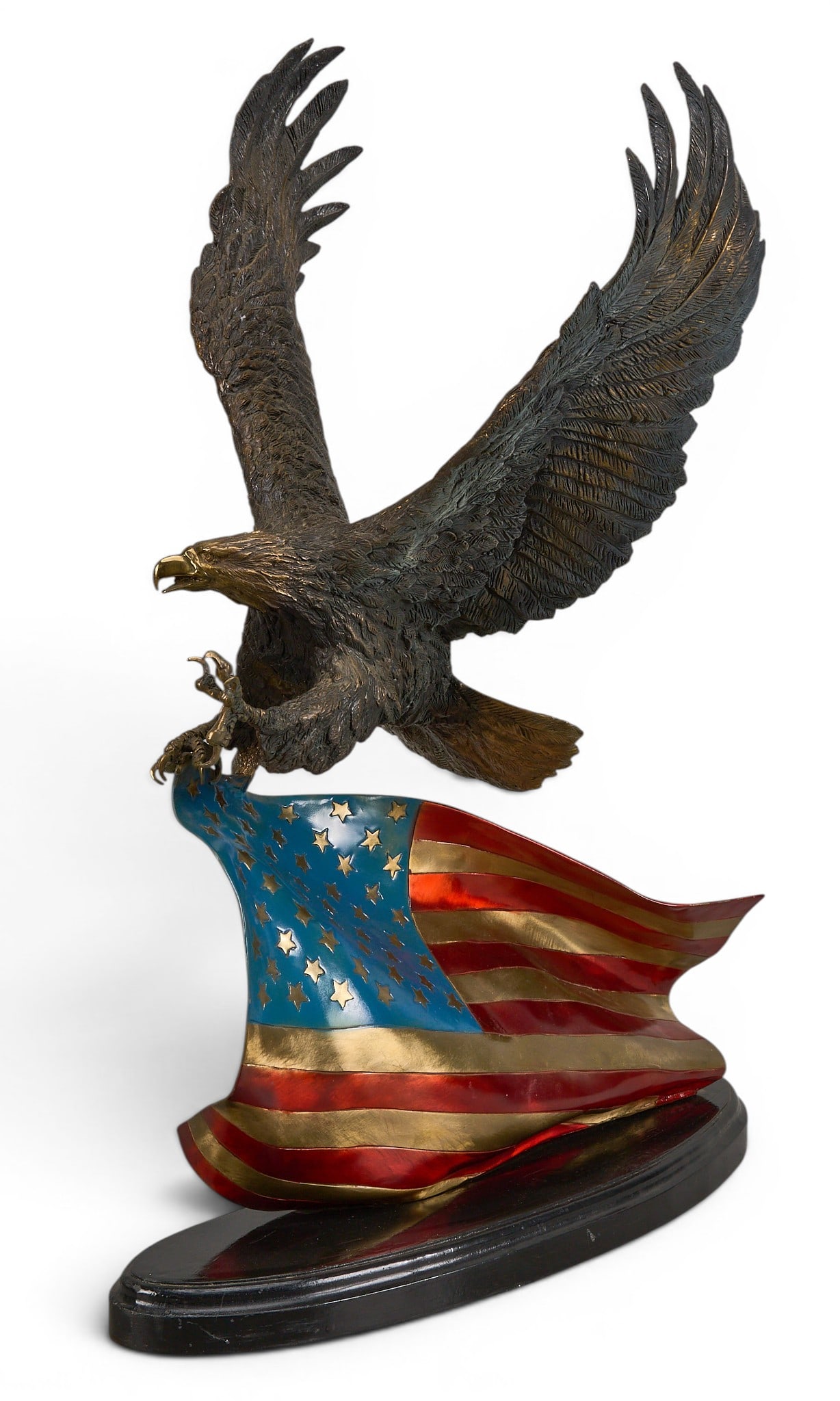 Laran Ghiglieri, "Spirit of America": Laran Ghiglieri (Amer., b. 20th c., son of Lorenzo Ghiglieri), "Spirit of America", artist-cast bronze sculpture, incised signature, edition number 85/MPI [Masterpiece Investments] 475;