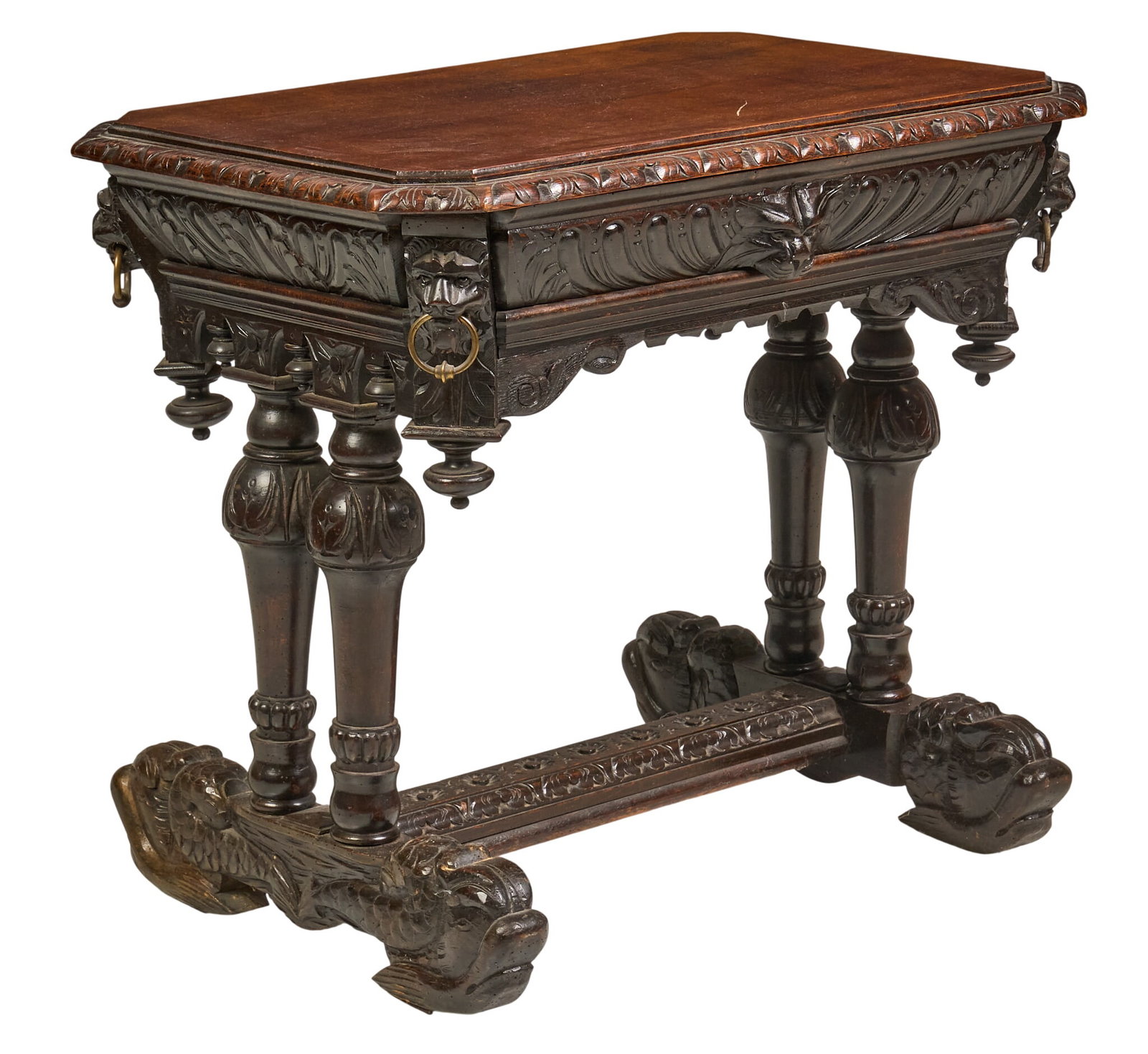 Victorian Carved Wooden Side Table (1 of 4)