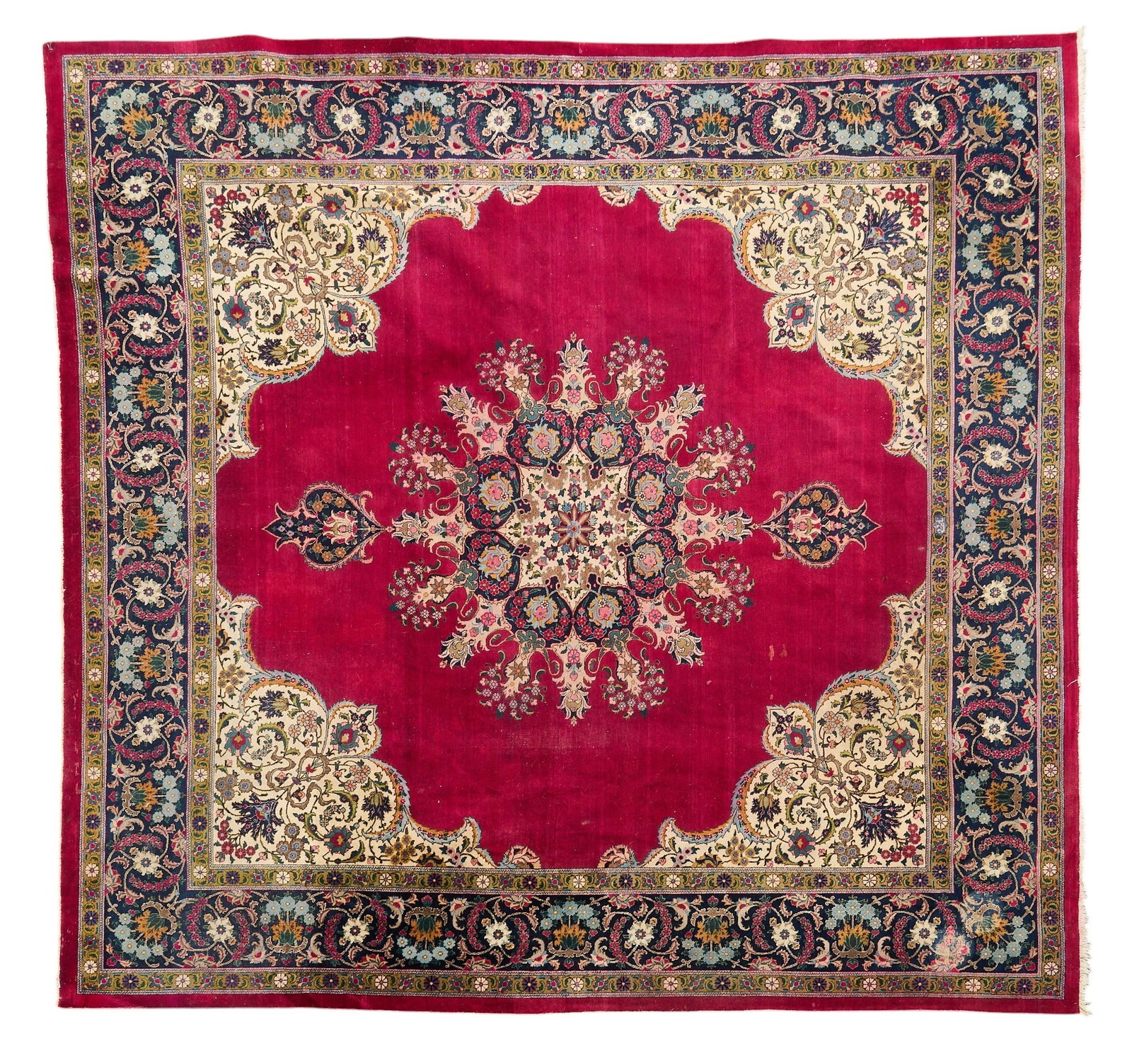 Hand-Knotted Persian Kerman Rug, 13 ft. 5 in. x 12 ft. 5 in. (1 of 3)