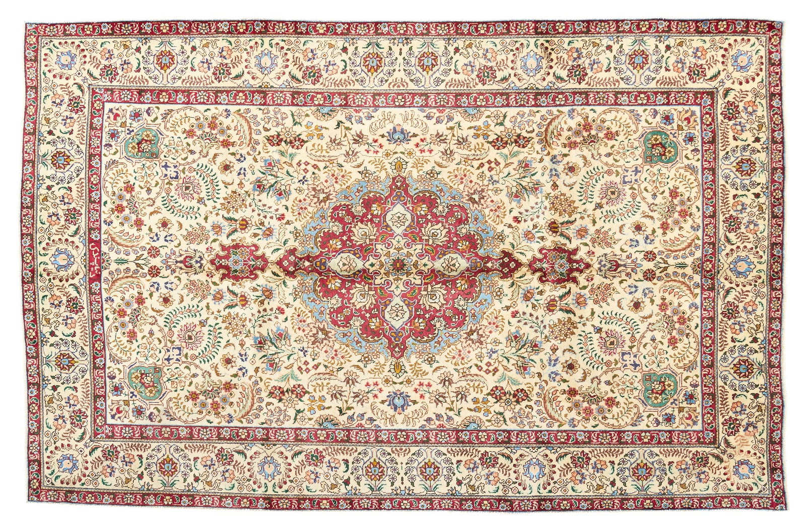 Hand-Knotted Tabriz Rug, 10 ft. 1 in. x 6 ft. 6 in.: Hand-knotted Tabriz rug 10 ft. 1 in. x 6 ft. 6 in. Provenance: Property from a home in Houston, Texas 