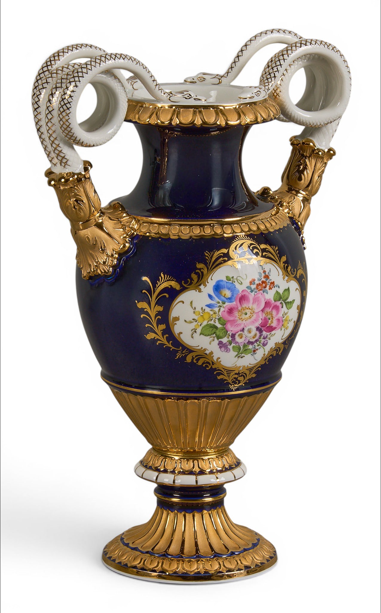 Meissen Porcelain Snake-Handled Vase (1 of 5)