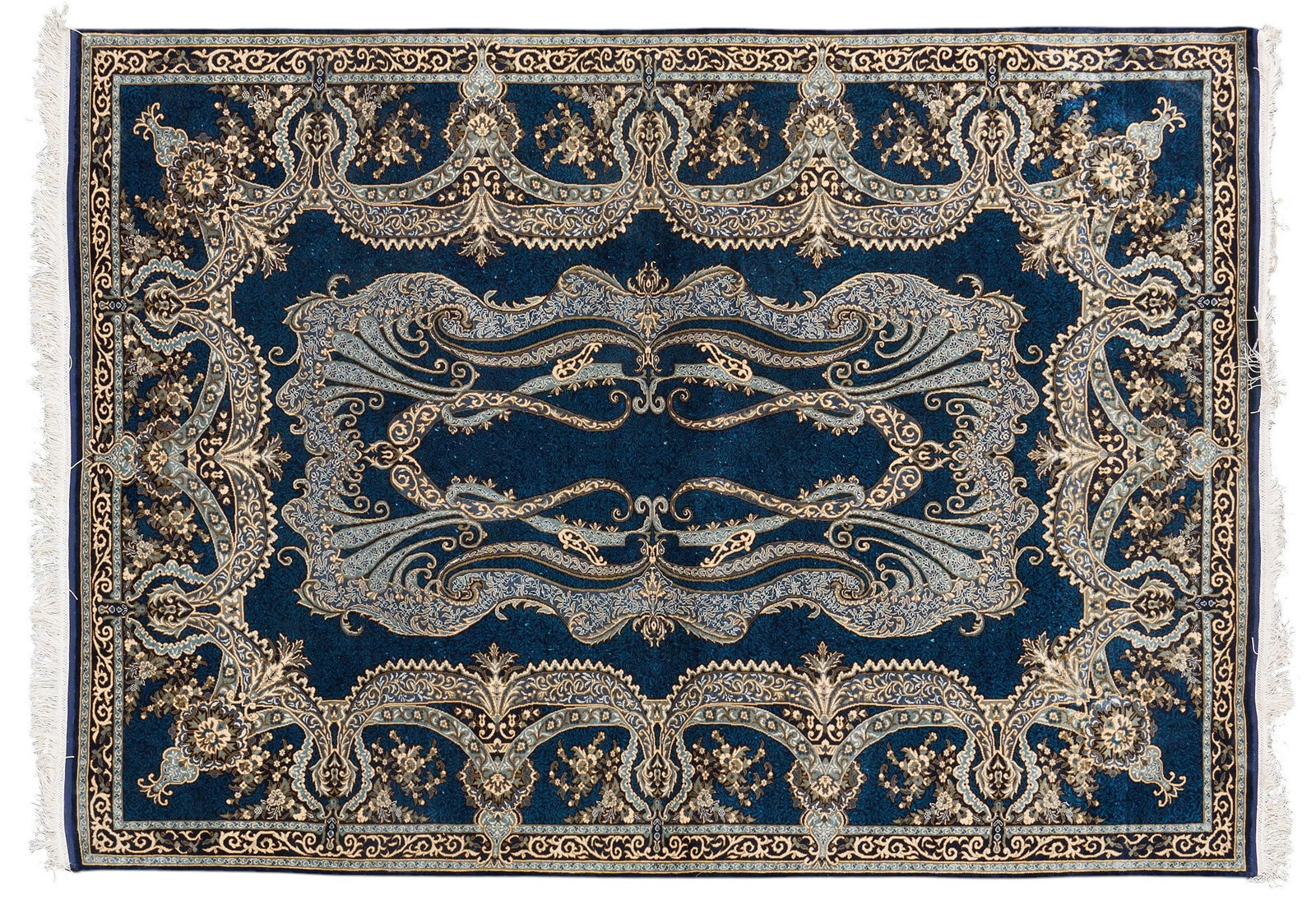 Oriental Style Rug, 7 ft. 5 in. x 4 ft. 11 in.: Oriental style rug 7 ft. 5 in. x 4 ft.11 in. Provenance: Property from the Estate of Robert A. "Bob" Funk Sr. - trailblazing American businessman, philanthropist, and rancher, from his