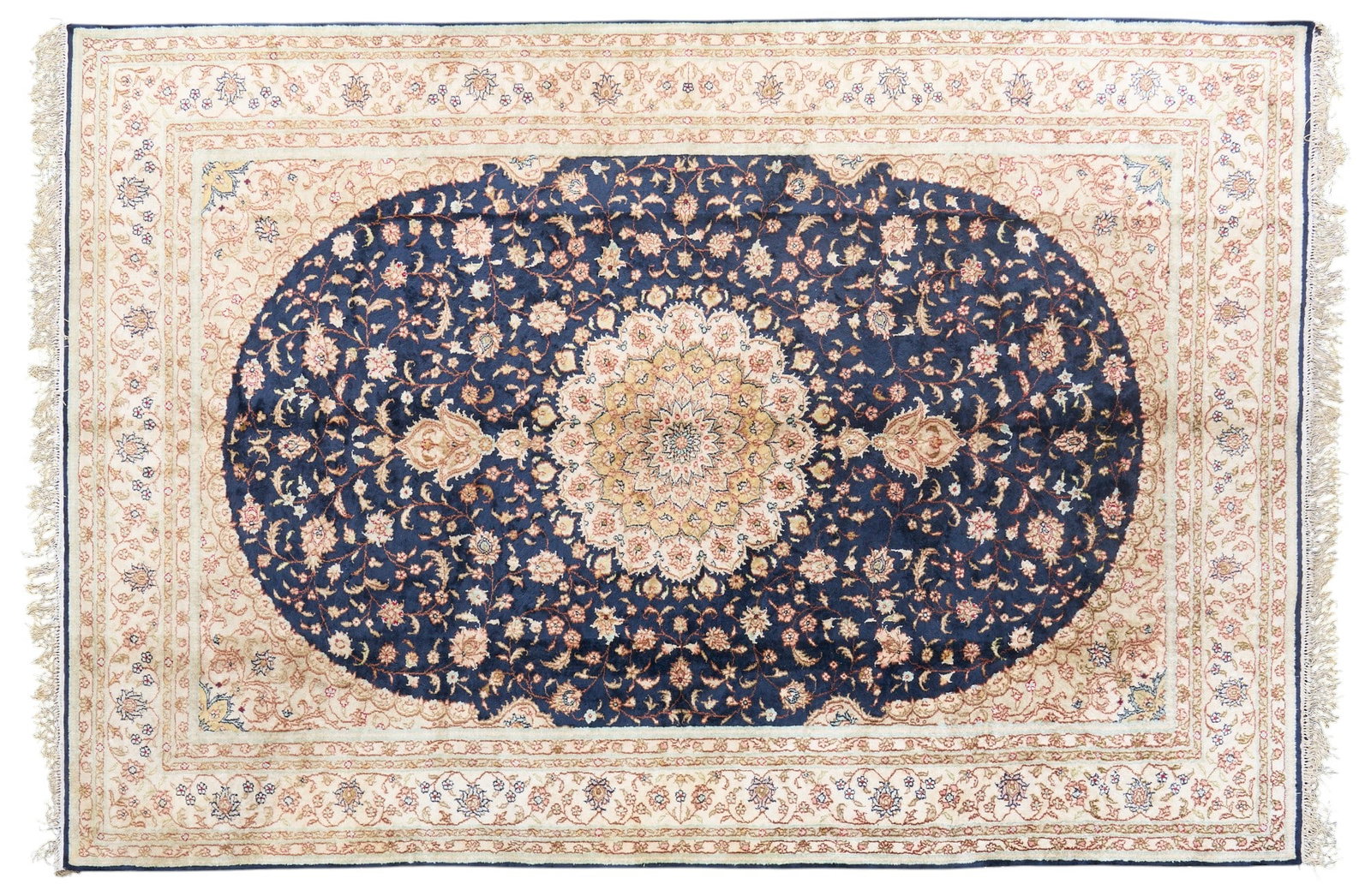 Persian Style Rug, 9 ft. x 6 ft.: Persian style rug with medallion and floral design 9 ft. x 6 ft. Provenance: Property from the Estate of Robert A. "Bob" Funk Sr. - trailblazing American businessman,