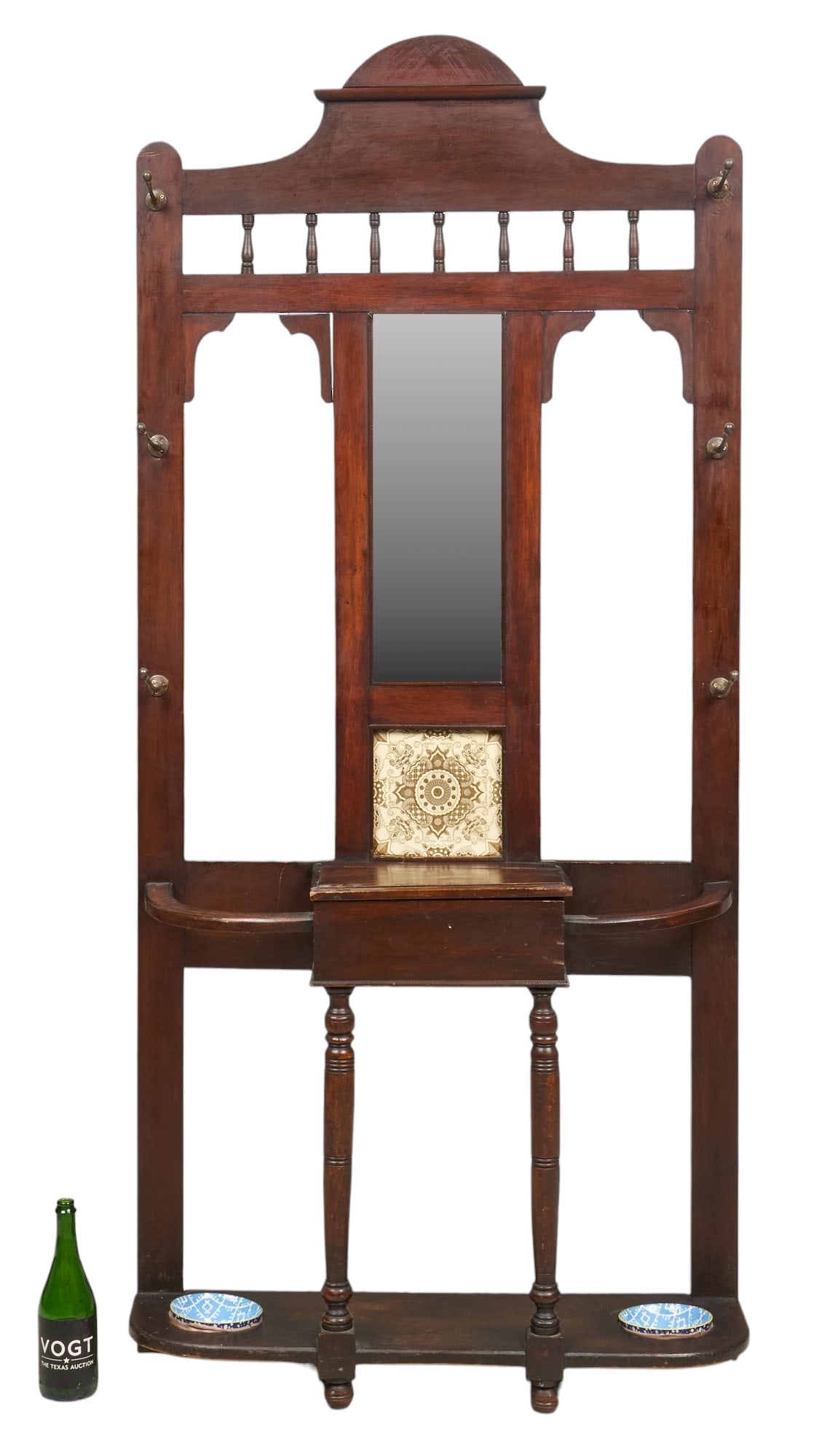 Antique Hall Tree - 3