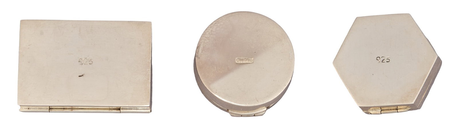(3) Sterling Silver Repousse Pill Boxes - 3