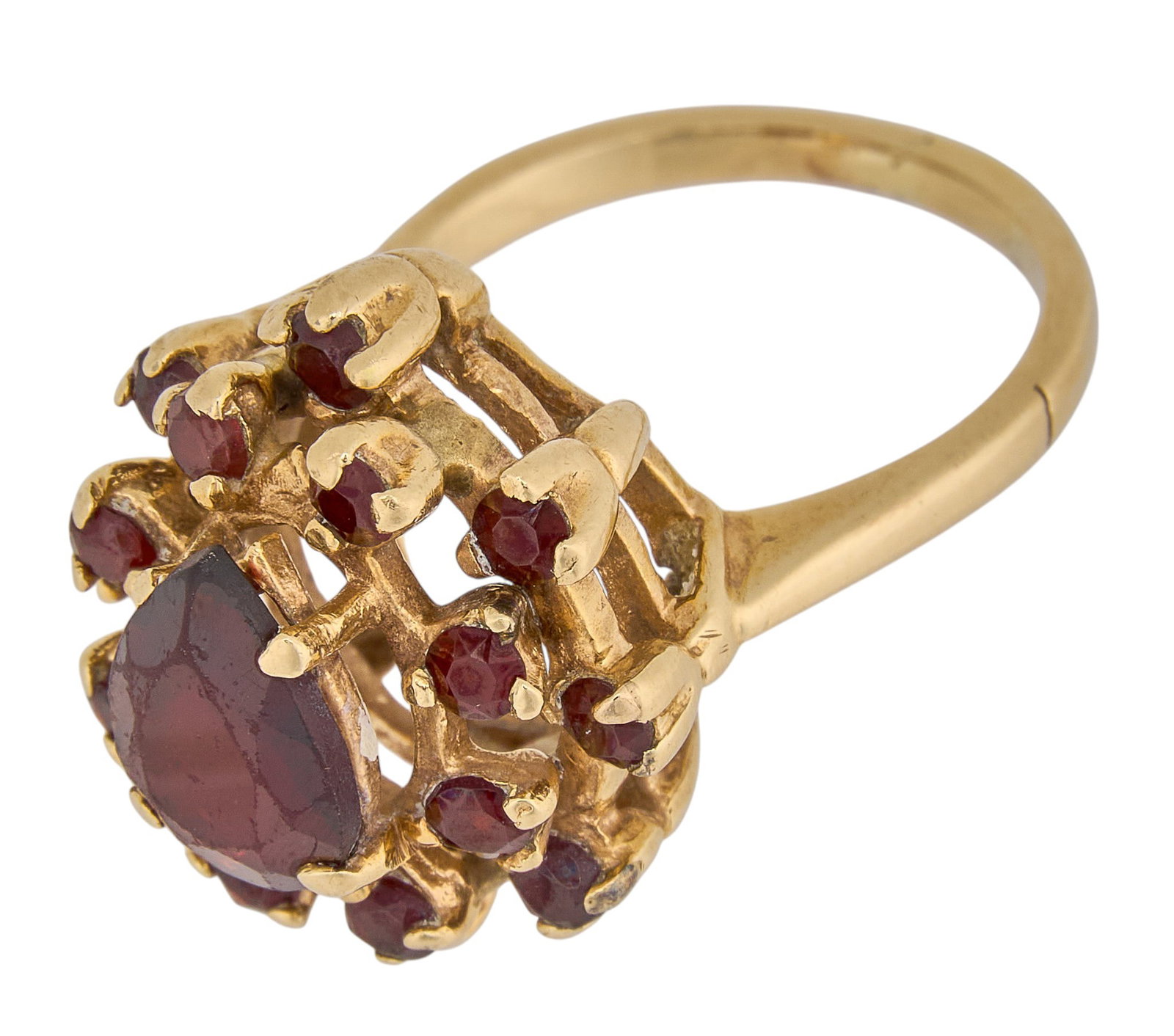 14K Garnet Cluster Ring - 3