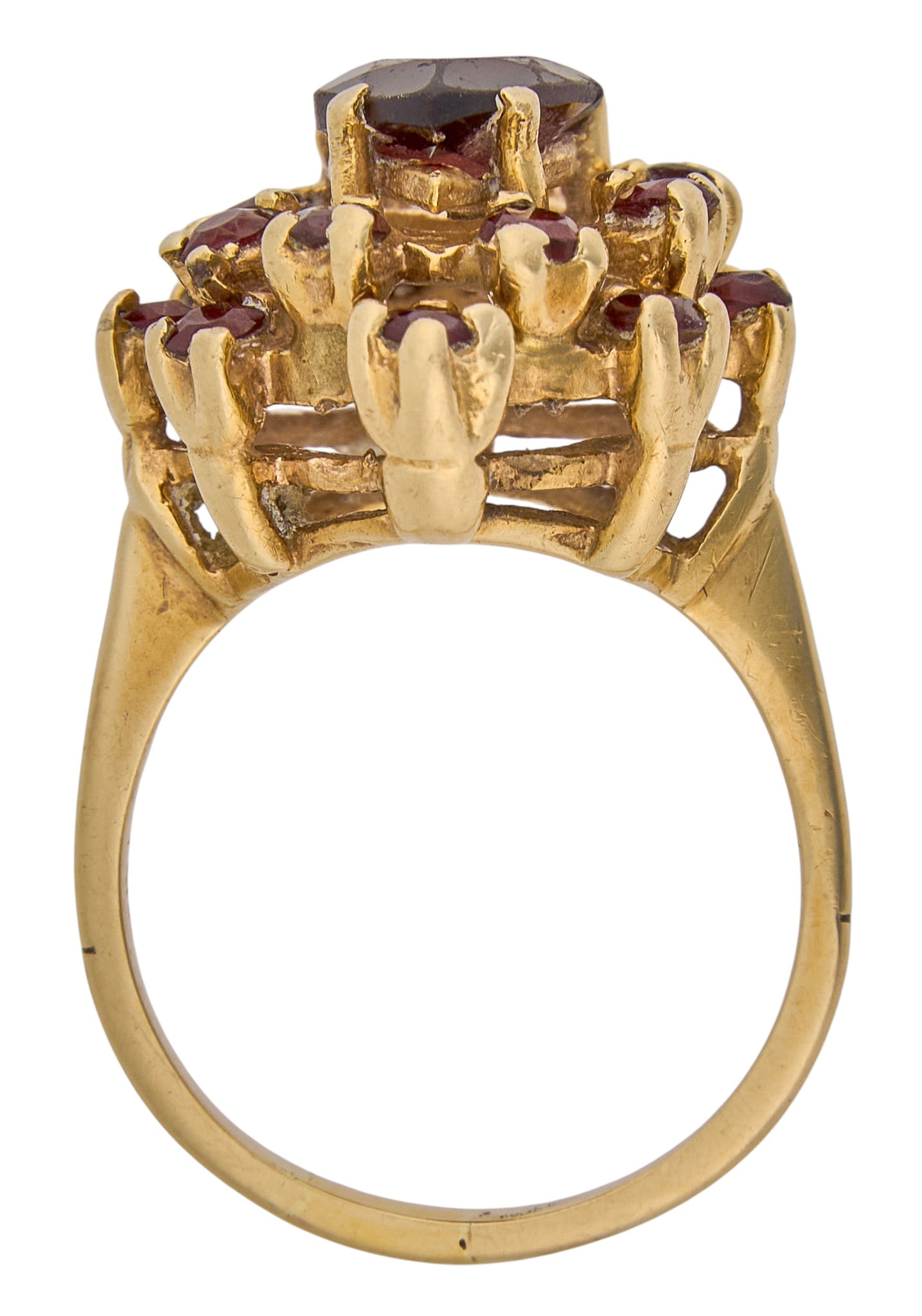 14K Garnet Cluster Ring - 4