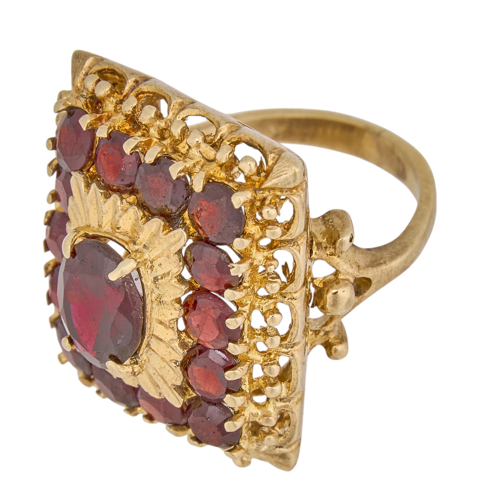 14K Garnet Dome Ring - 3