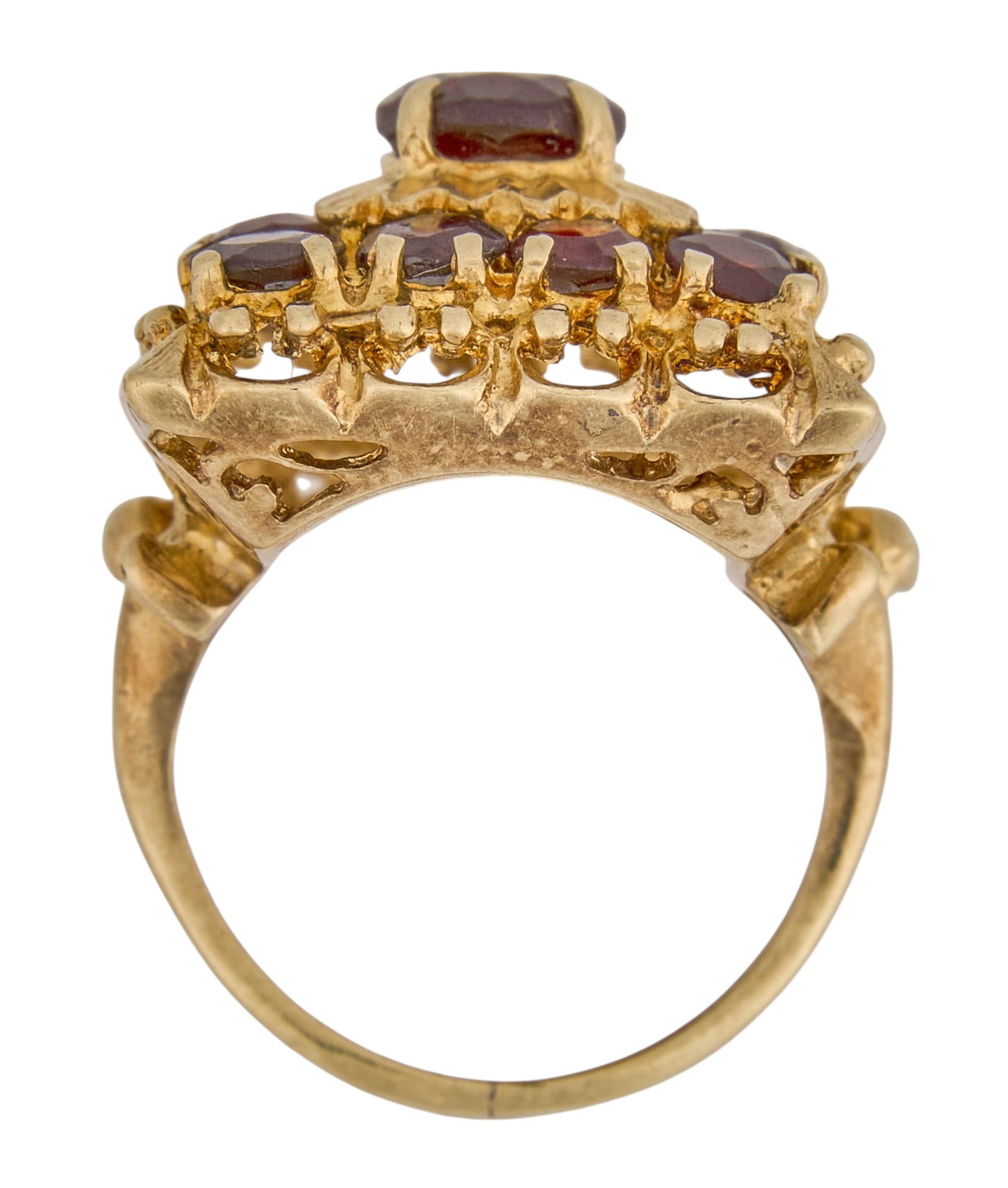14K Garnet Dome Ring - 4