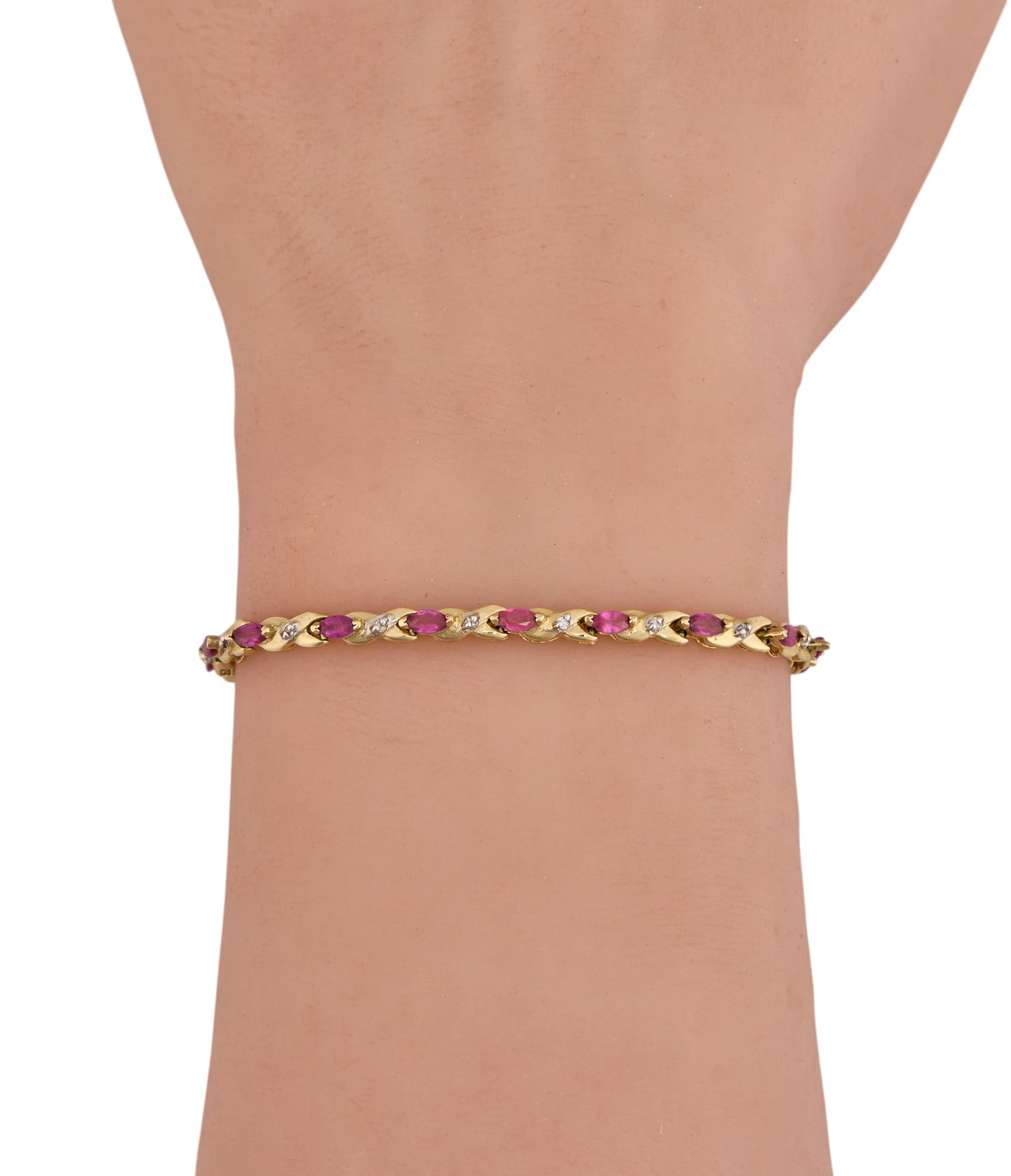 10K Ruby & Diamond Bracelet - 2