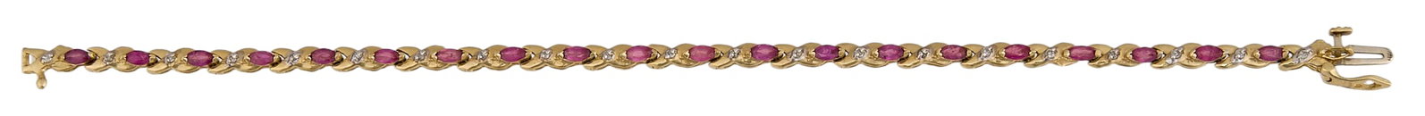 10K Ruby & Diamond Bracelet - 3