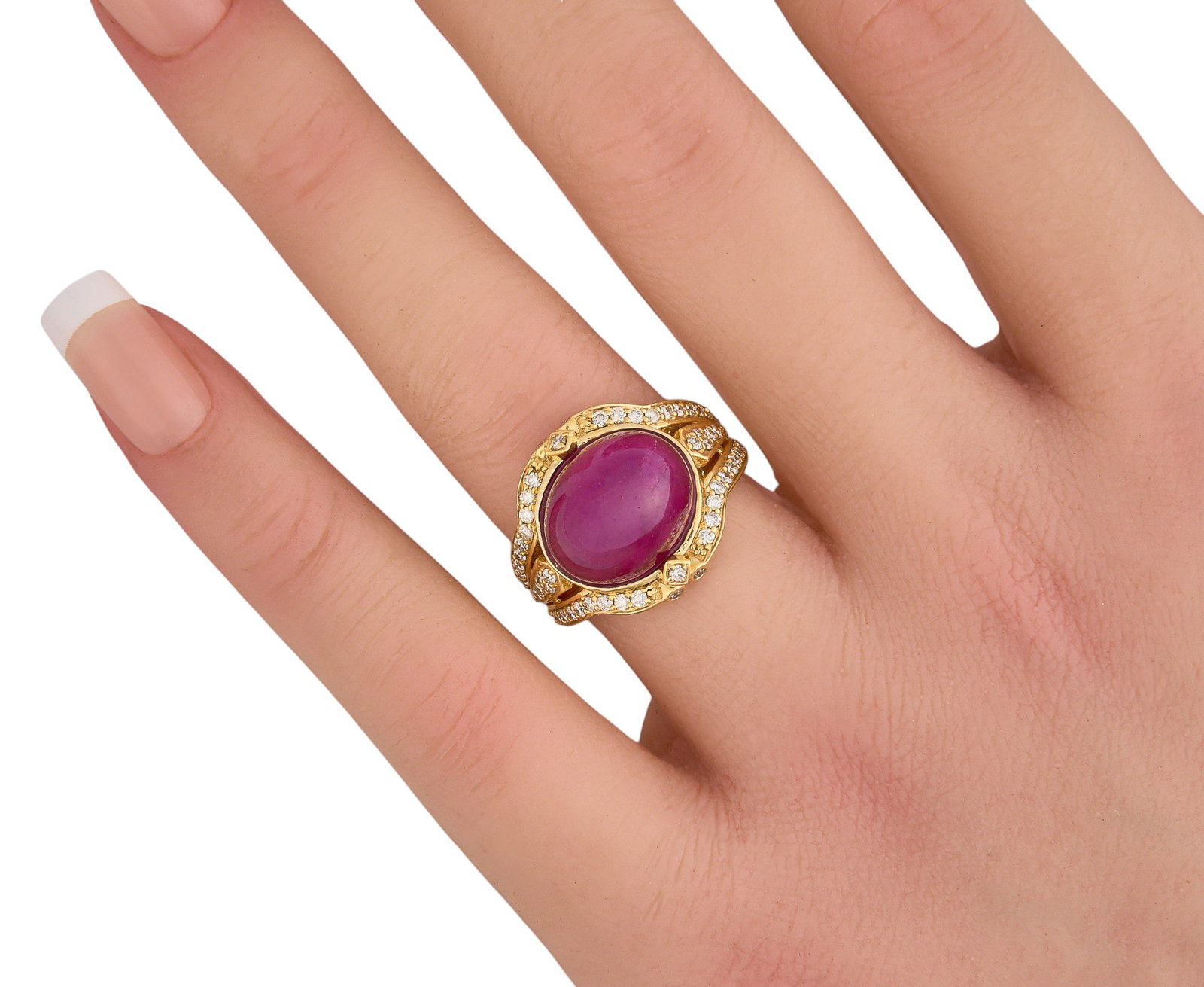 14K Ruby & Diamond Cocktail Ring - 2