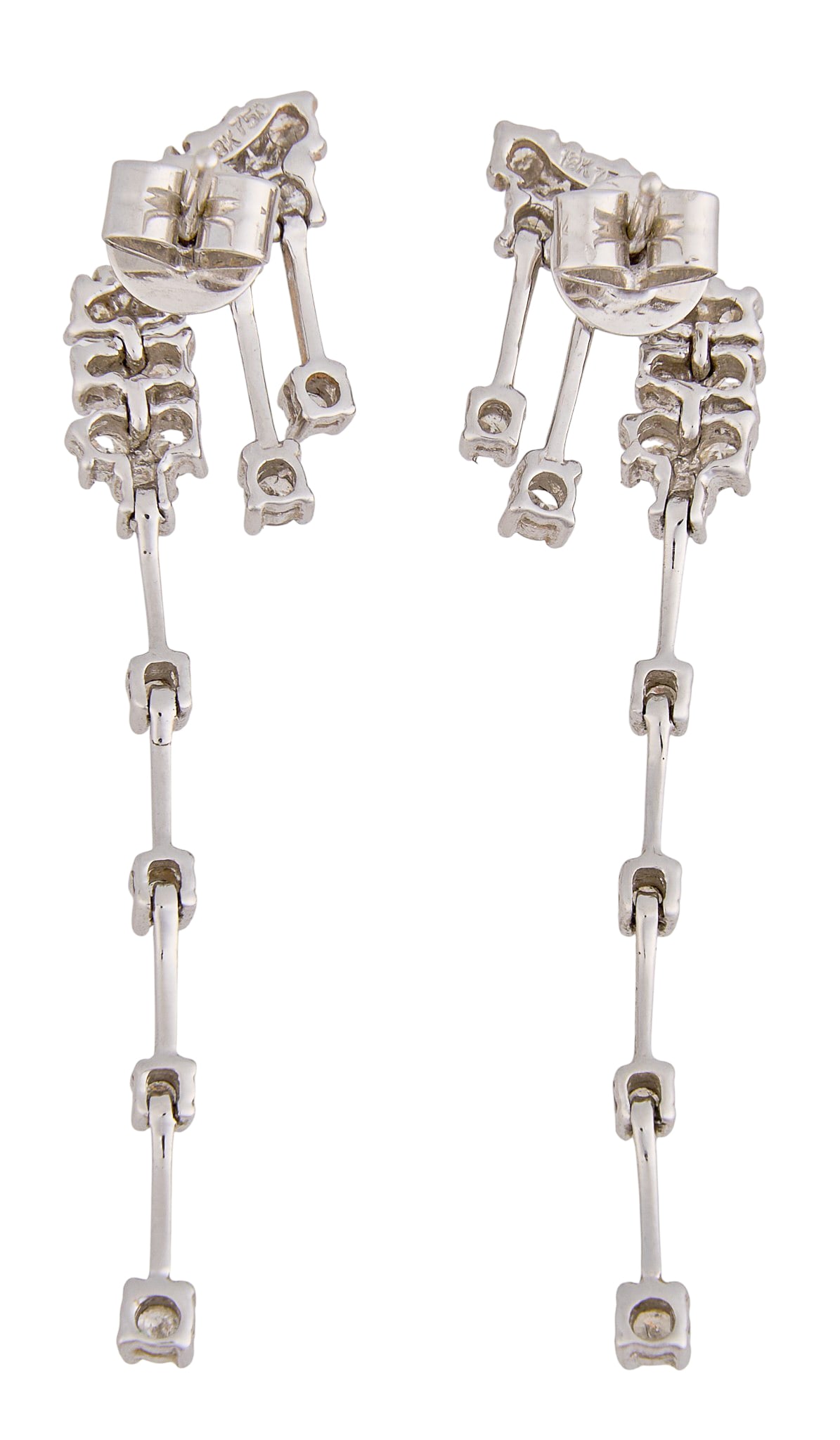 18K Diamond Dangle Earrings - 3