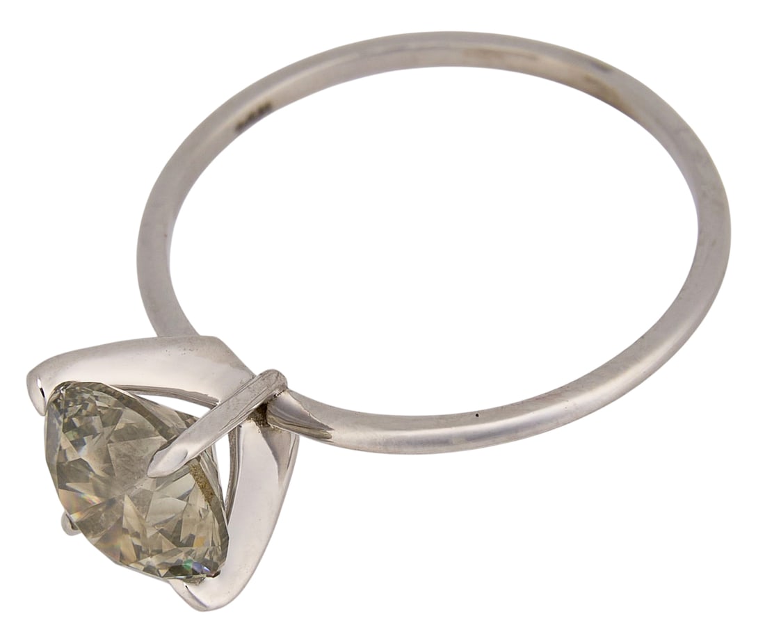 14K Yellow Diamond Solitaire Ring - 2