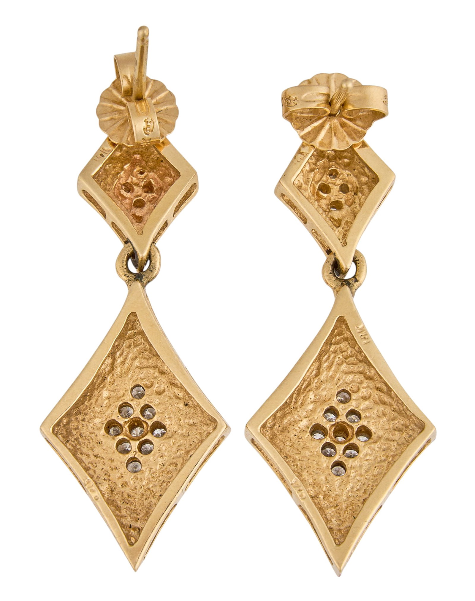 14K Diamond Dangle Earring - 3