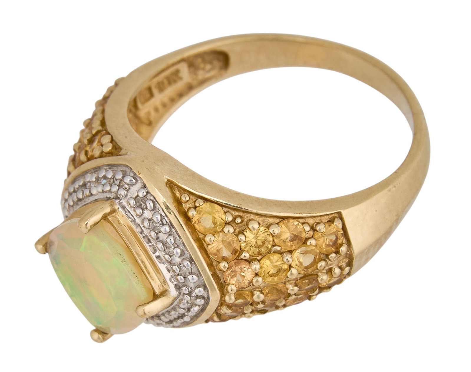 10K Opal & Diamond Ring - 3