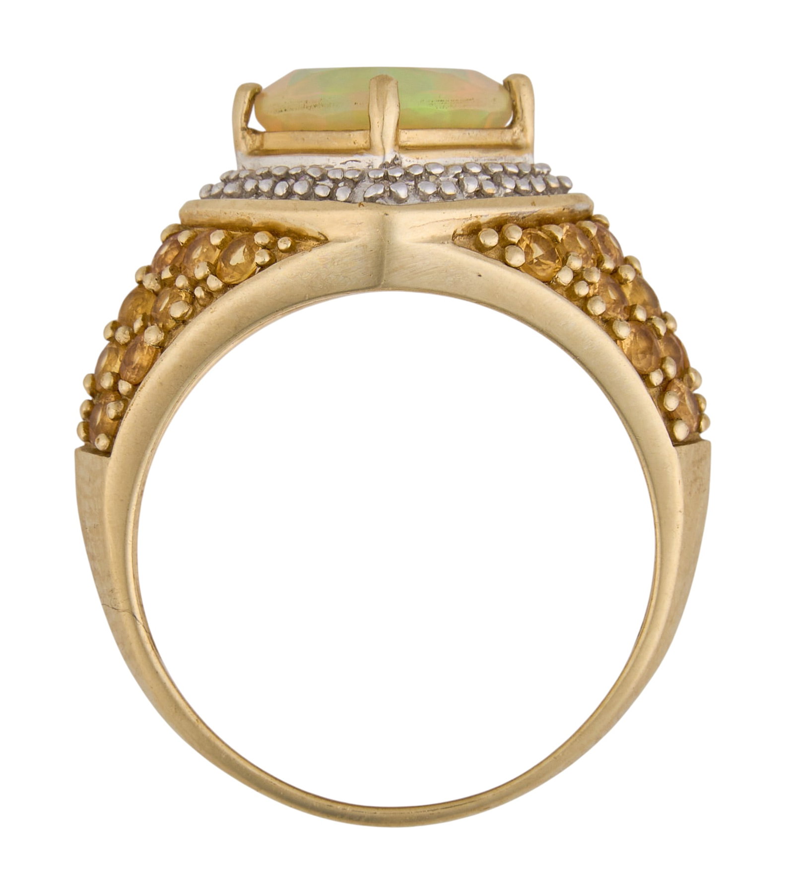 10K Opal & Diamond Ring - 4