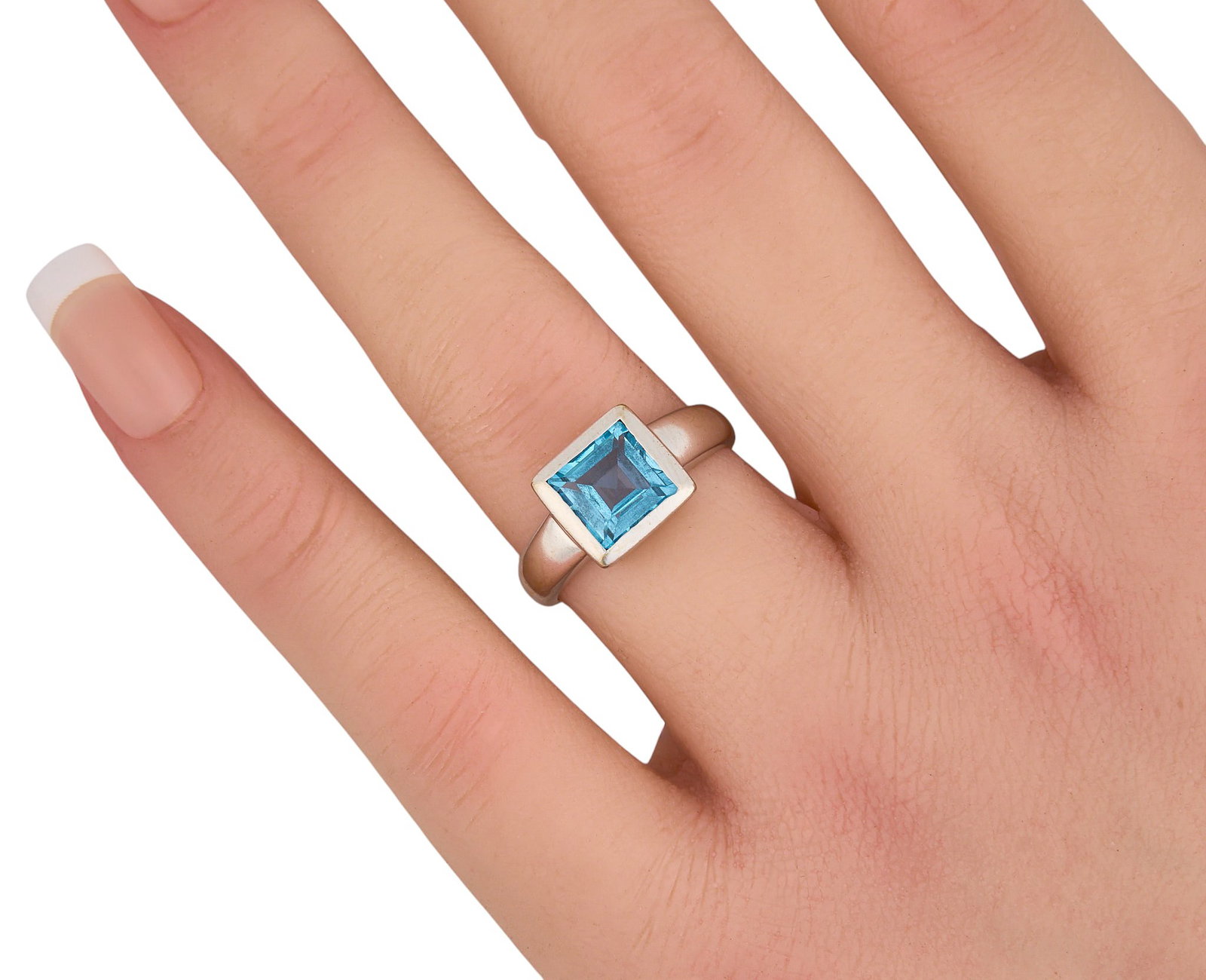 18K Blue Topaz Ring - 2