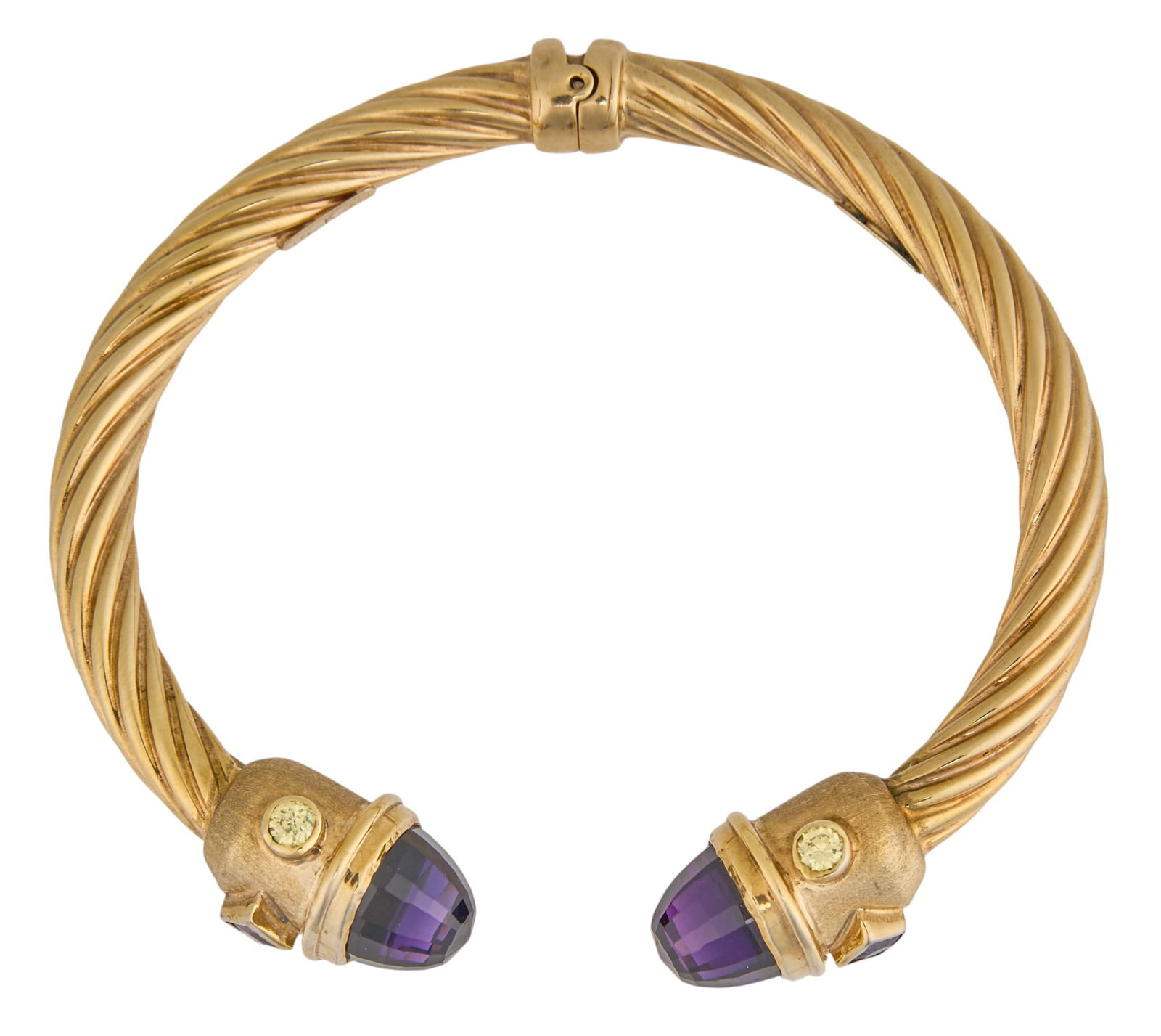 14K Amethyst Twisted Cuff - 3
