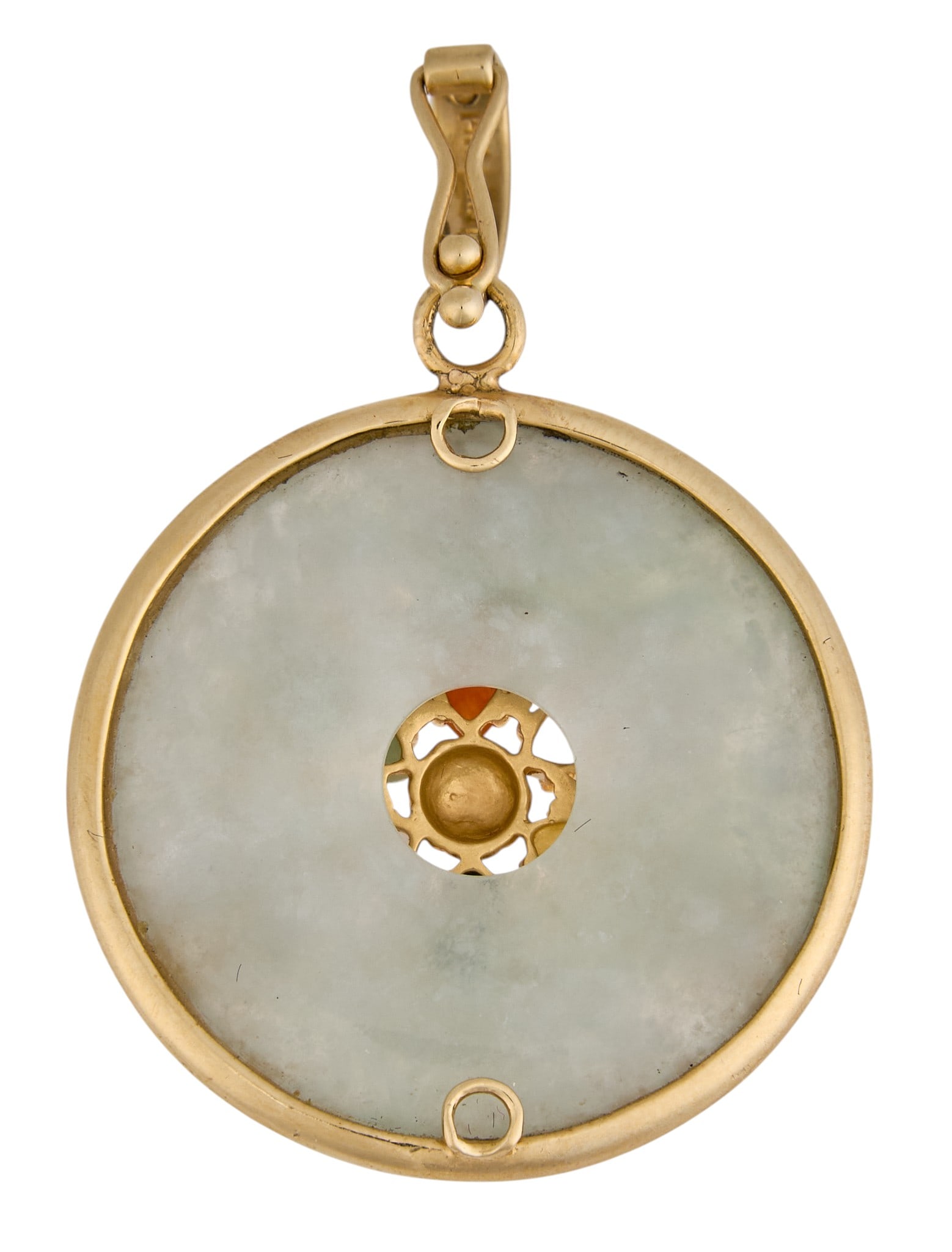 14K Multi-Colored Jade Pendant - 2