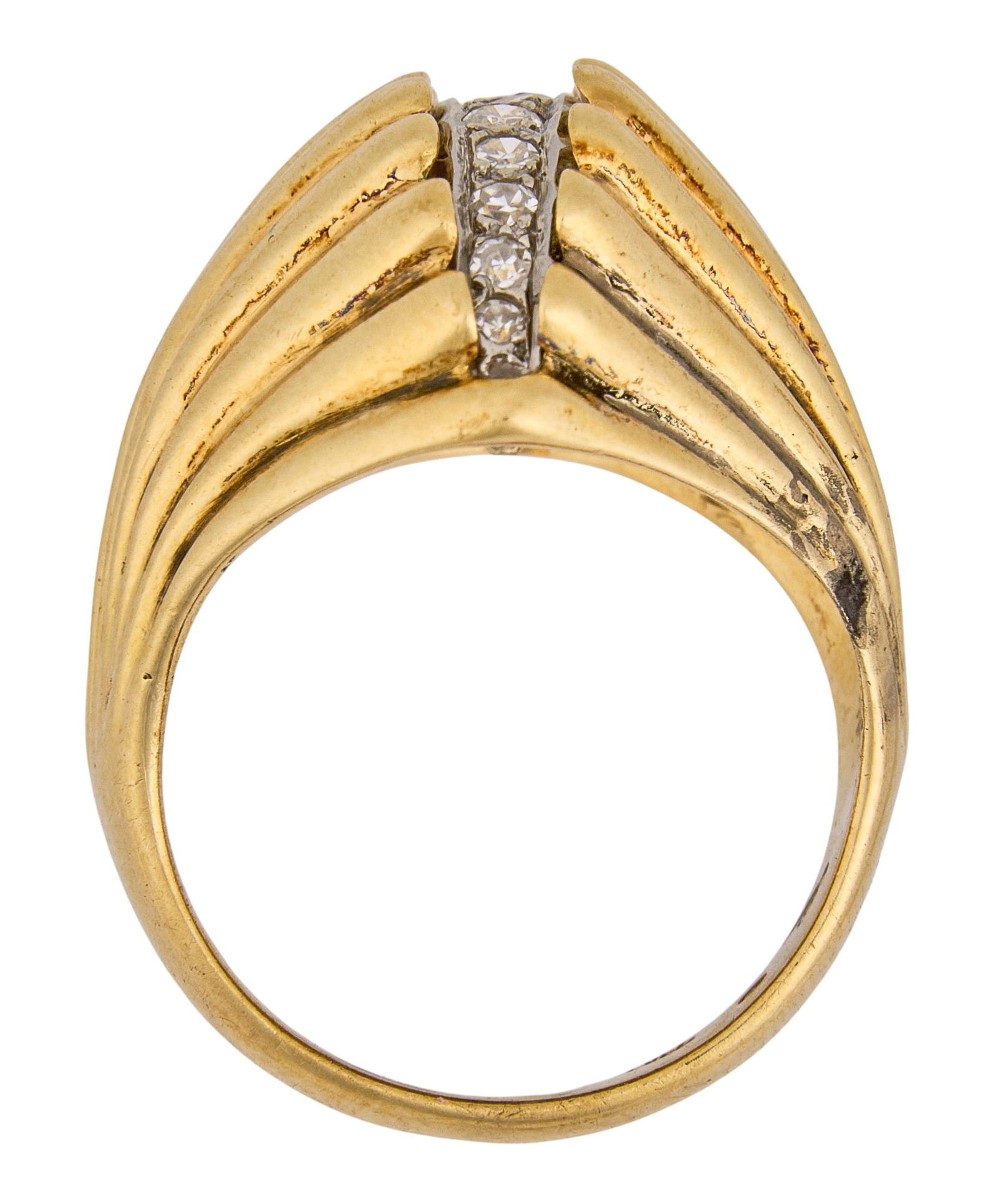 14K Dome Diamond Ring - 4