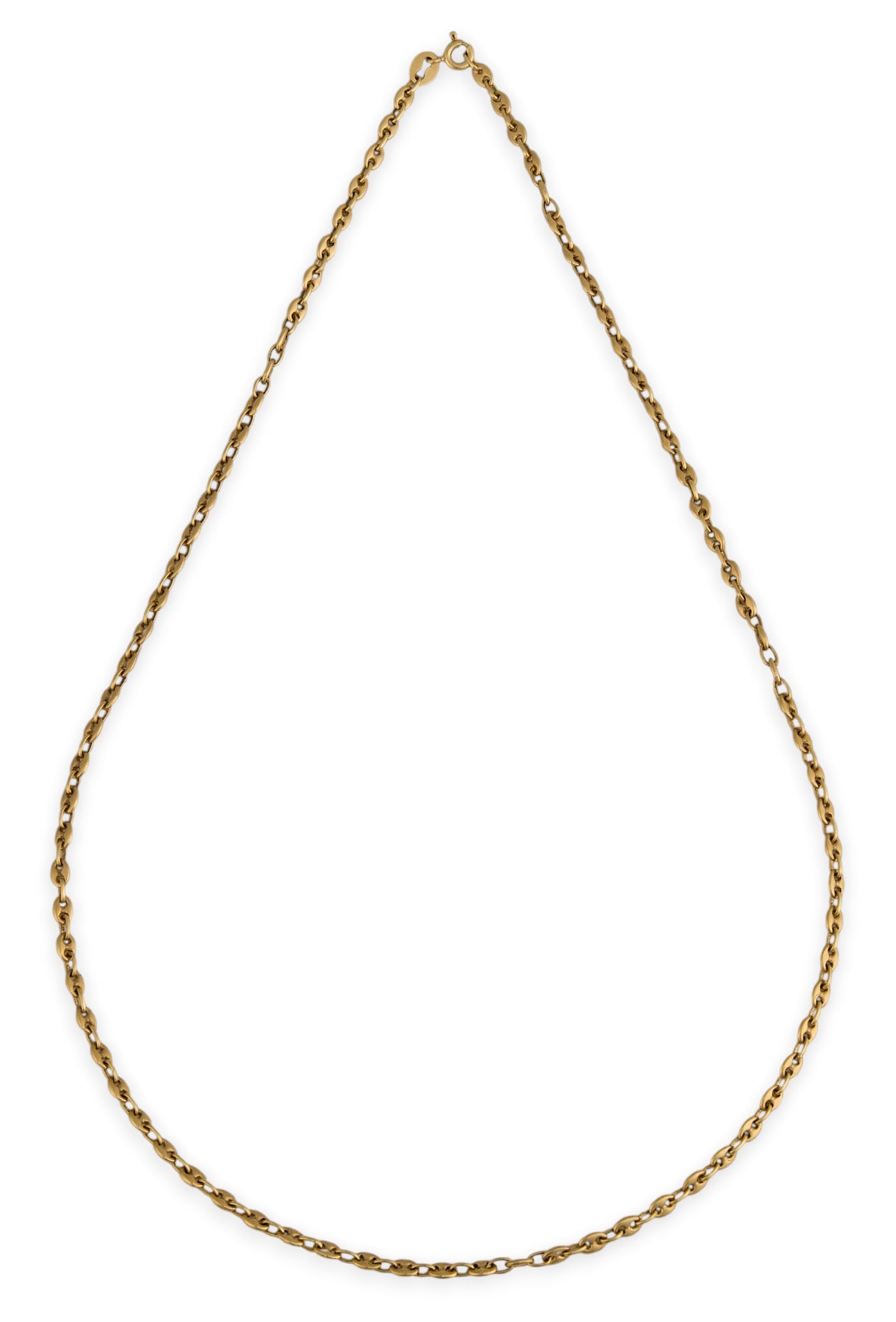 18K Mariner Style Necklace: 18K yellow gold mariner style necklace, marked "750" to clasp Length: 19 in. Total weight: 12.08 g Provenance: Property from an estate collection at a home in the Lincoln Heights