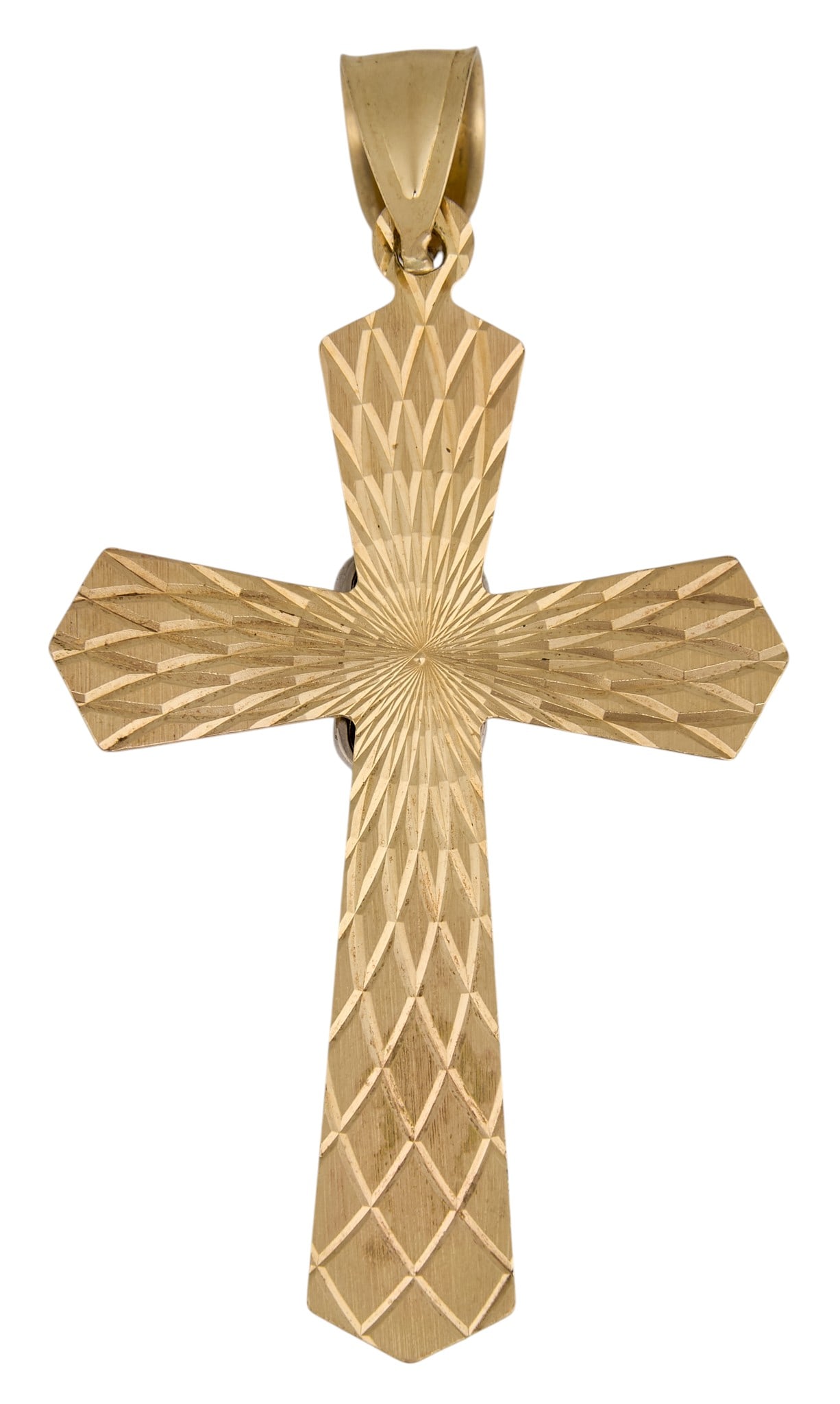 14K Diamond Cross Pendant - 2