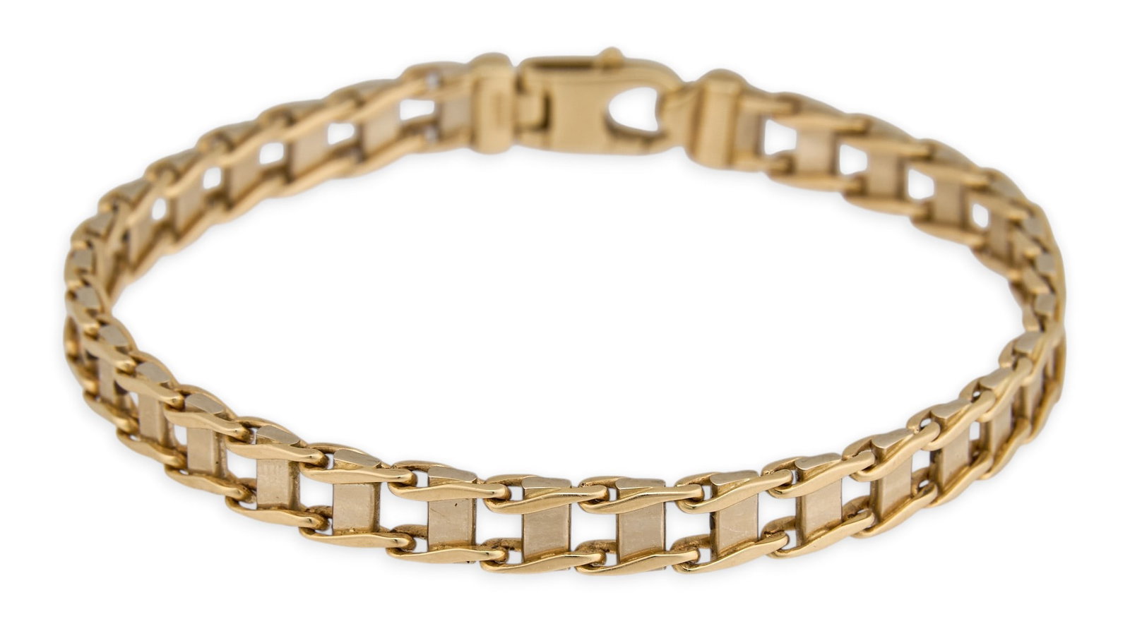 14K Long Link Bracelet: 14K yellow gold long link bracelet, marked "14K Italy" near clasp Length: 8 in. Total weight: 20.0 g Provenance: Property from an estate collection at a home in the Lincoln Heights neig