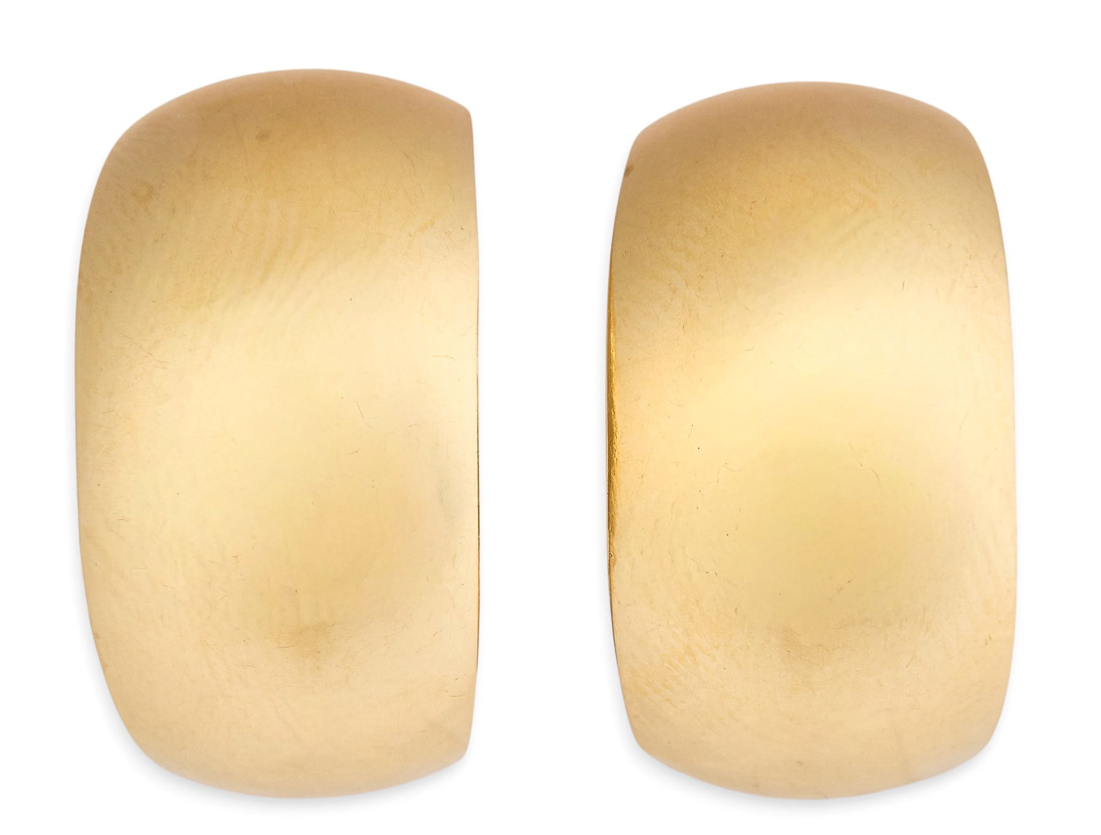 14K Hoop Earrings: Pair of 14K yellow gold hoop earrings, marked "14K" Size: 1 in. diameter Total weight: 8.6 g Provenance: Property from an estate collection at a home in the Lincoln Heights