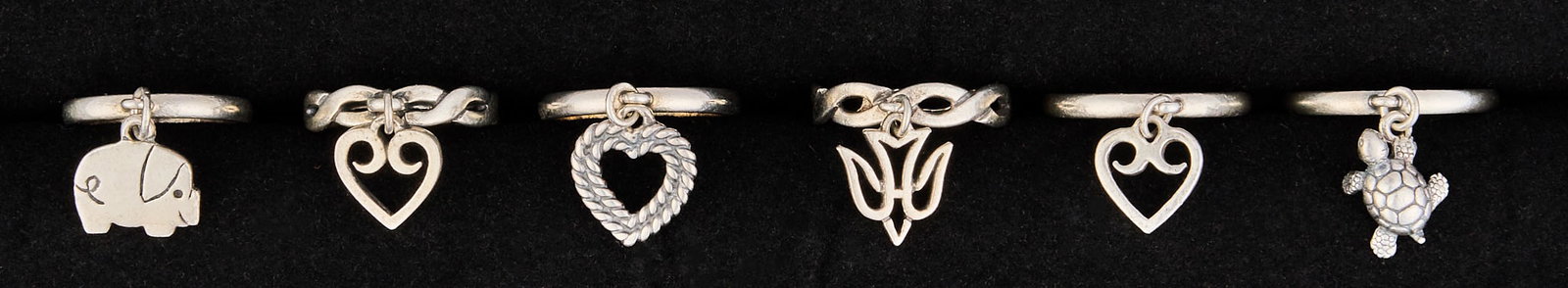 (6) James Avery Sterling Dangle Rings (1 of 5)