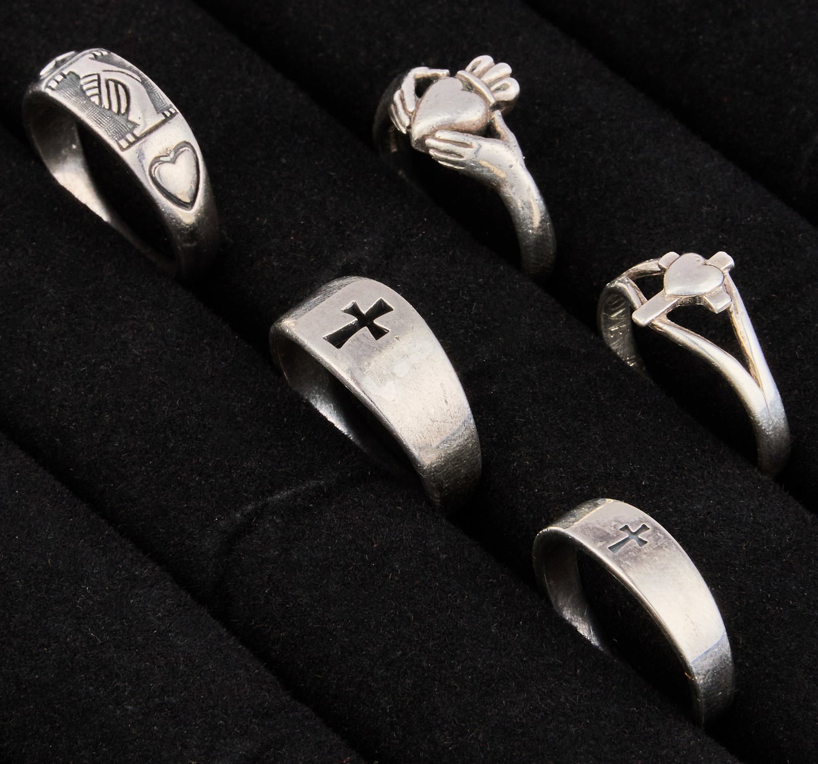(5) James Avery Sterling Religious Rings (1 of 7)