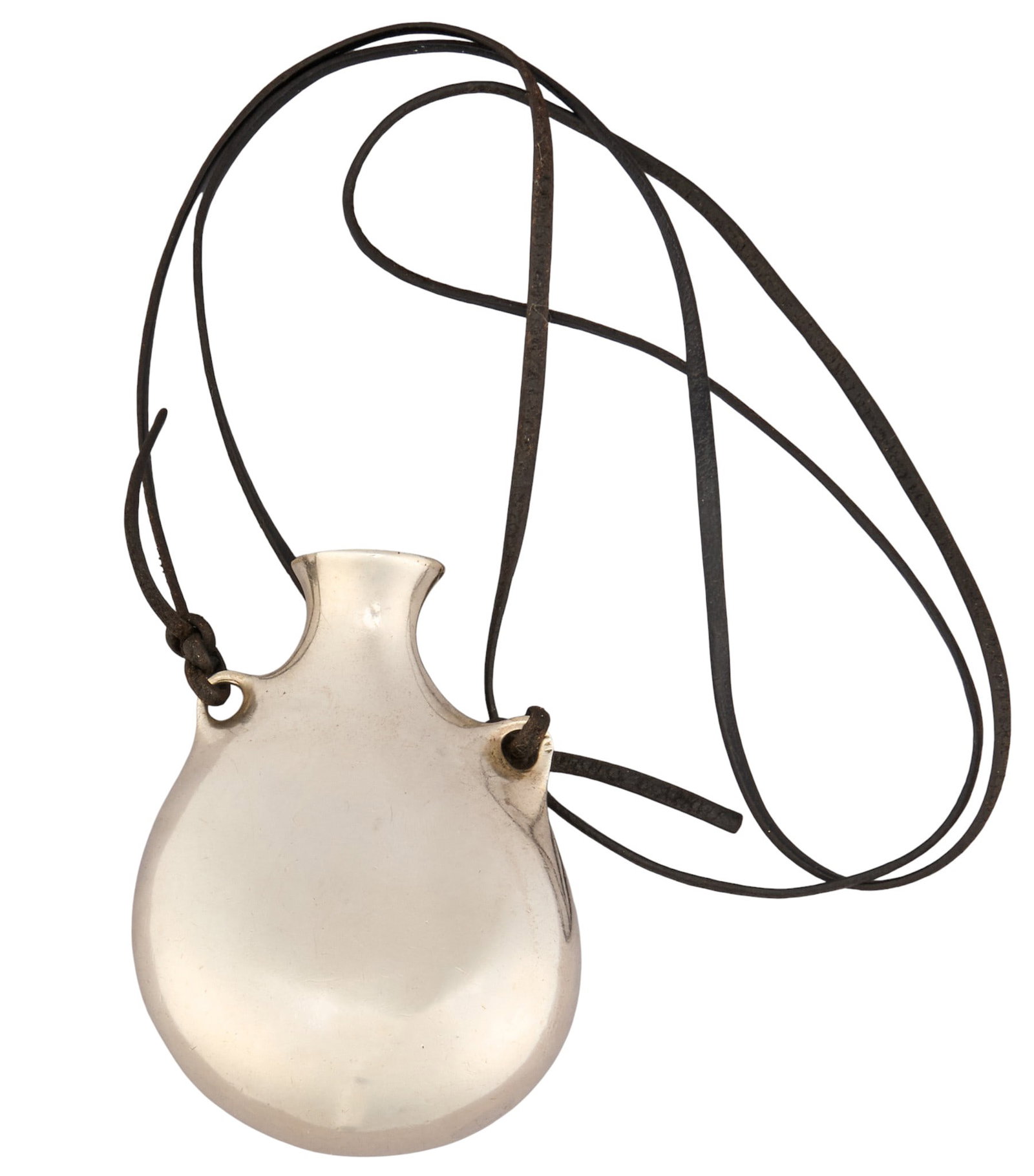 Sterling Bottle Shaped Pendant on Cord (1 of 3)