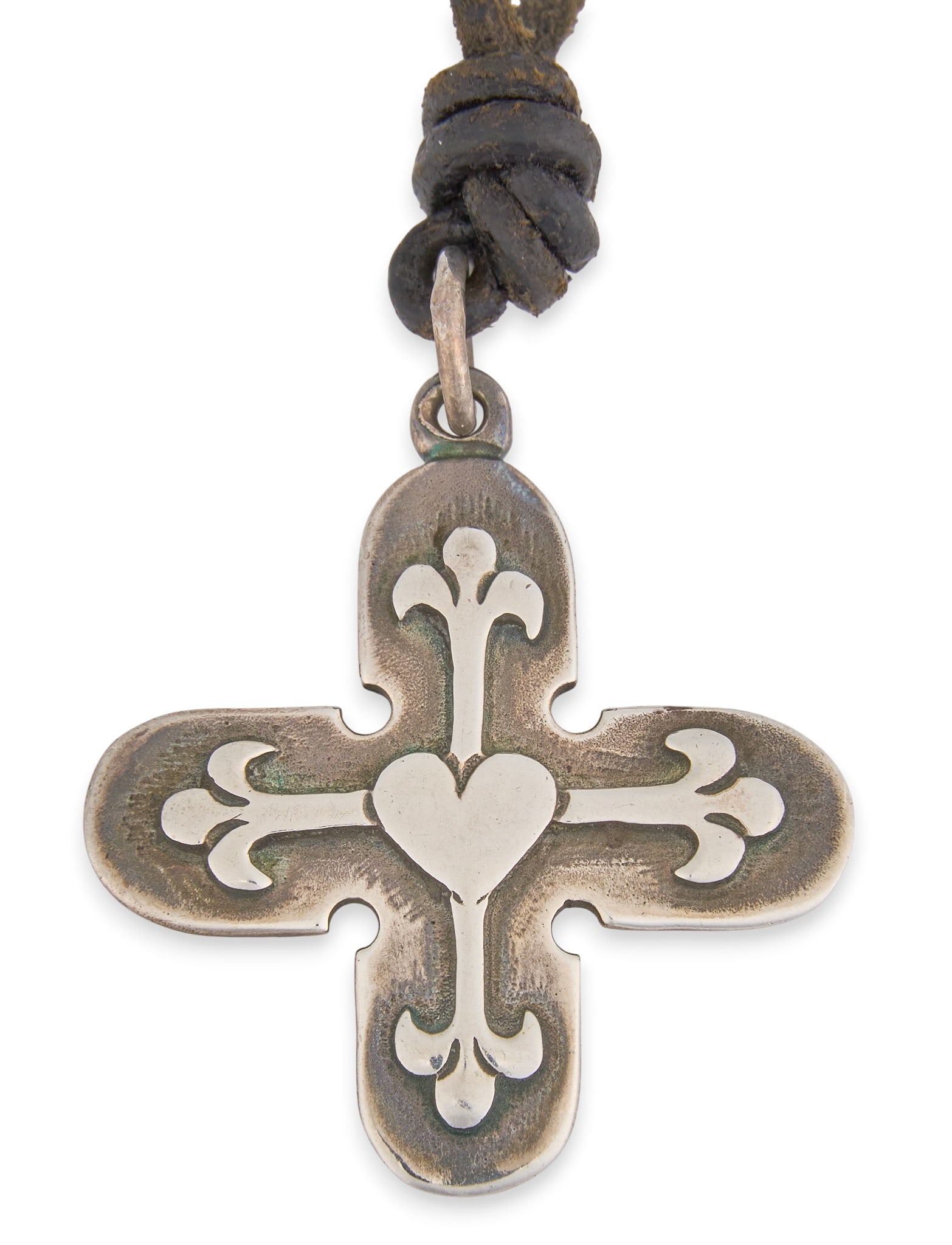 Sterling Silver Heart Cross Pendant Necklace (1 of 3)