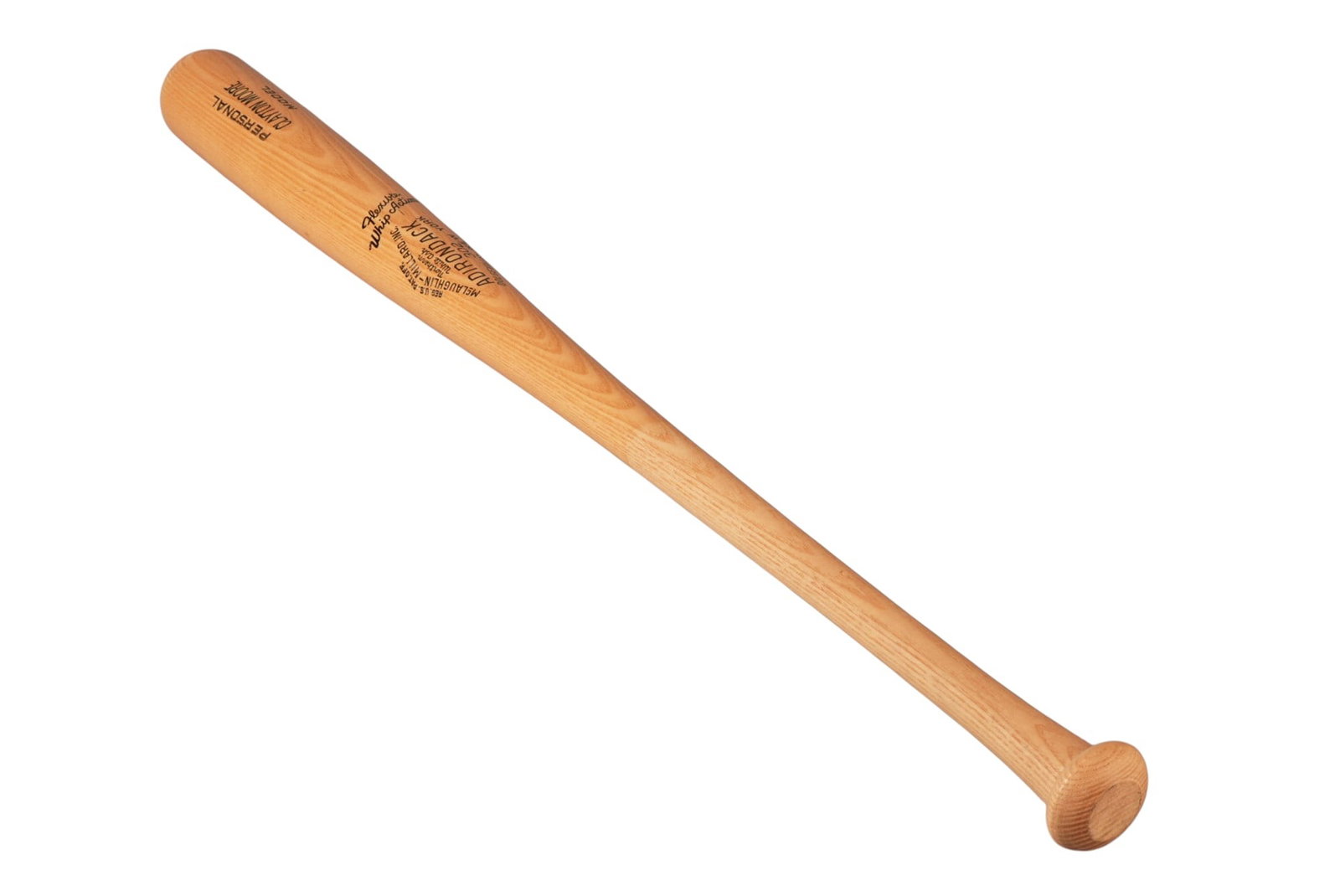 Clayton Moore Personal Model Baseball Bat: American actor Clayton Moore's (September 14, 1914 - December 28, 1999, best known for playing The Lone Ranger), personal model baseball bat length 33.5 in. x width 2.5 in. Provenance: