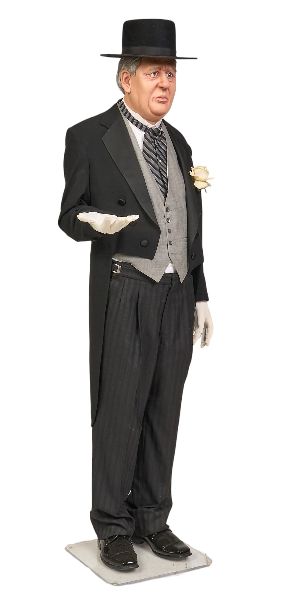 Life-Size Butler Figure: Life-size resin figure of butler height 72 in. x width 25 in. x depth 26 in. Provenance: Property from the Estate of Robert A. "Bob" Funk Sr. - trailblazing American businessman,