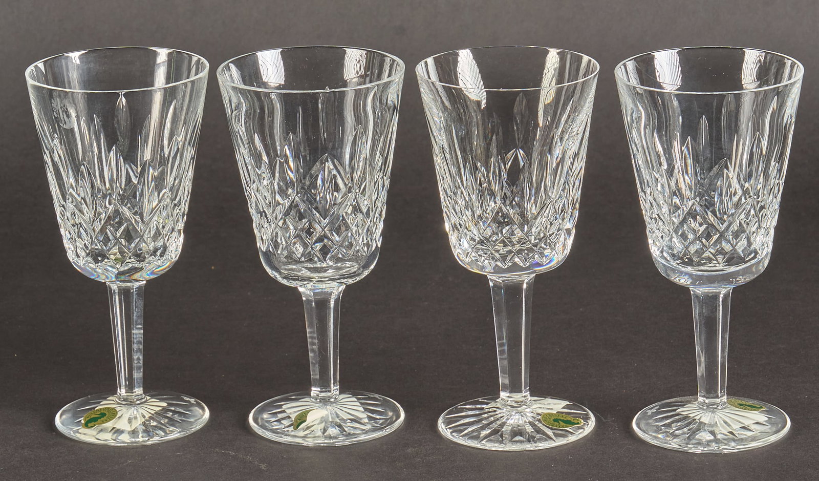 (4) Waterford Lismore Goblets: Set of four Waterford Lismore pattern, with original box height 6.75 in. Provenance: Property from a home in San Antonio, Texas