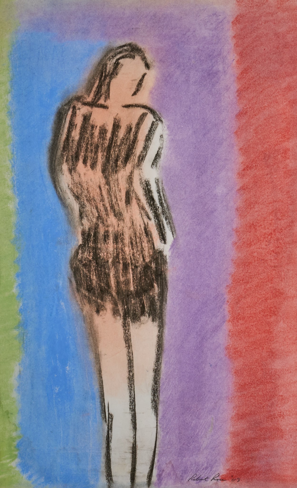 Robert Rose, Standing Figure: Robert Rose (Amer., b. 20th C.), standing figure, watercolor and pastel on paper, signed and dated lower right, 2003 sight: 20 x 16 in., frame: 21.5 x 15.5 in. Provenance: Property