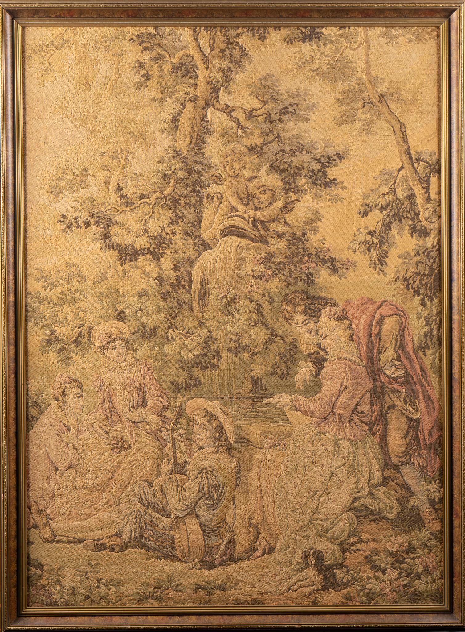 (2) Traditional Tapestries: Two tapestries depicting traditional French scenes height 49.5 in. x width 36.5 in. 
