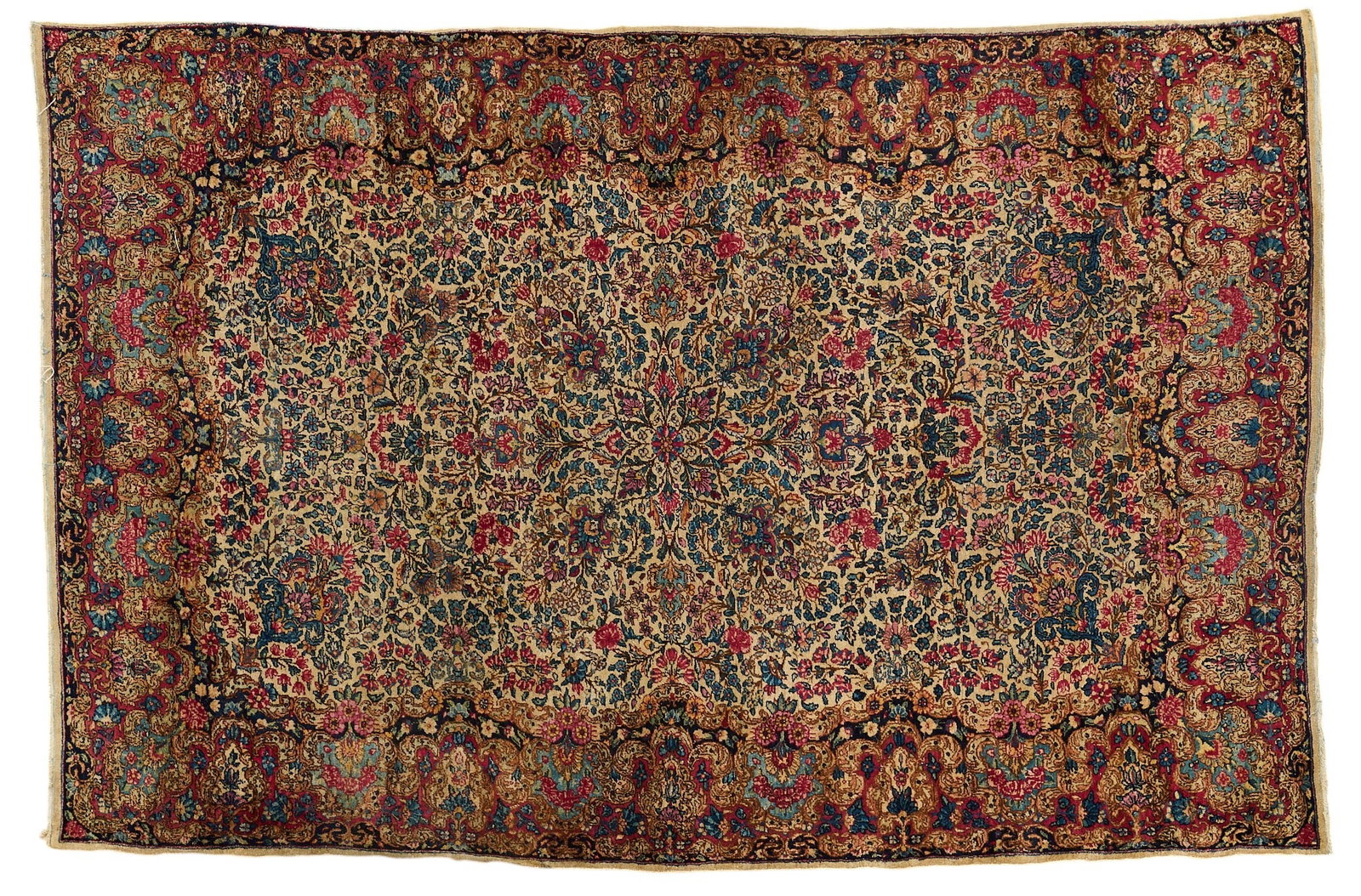 Hand-Knotted Oriental Style Rug, 7 ft. 6 in. x 4 ft. 10 in.: Hand-knotted Oriental style rug with floral design 7 ft. 6 in. x 4 ft. 10 in. Provenance: Property from a home in San Antonio, TX