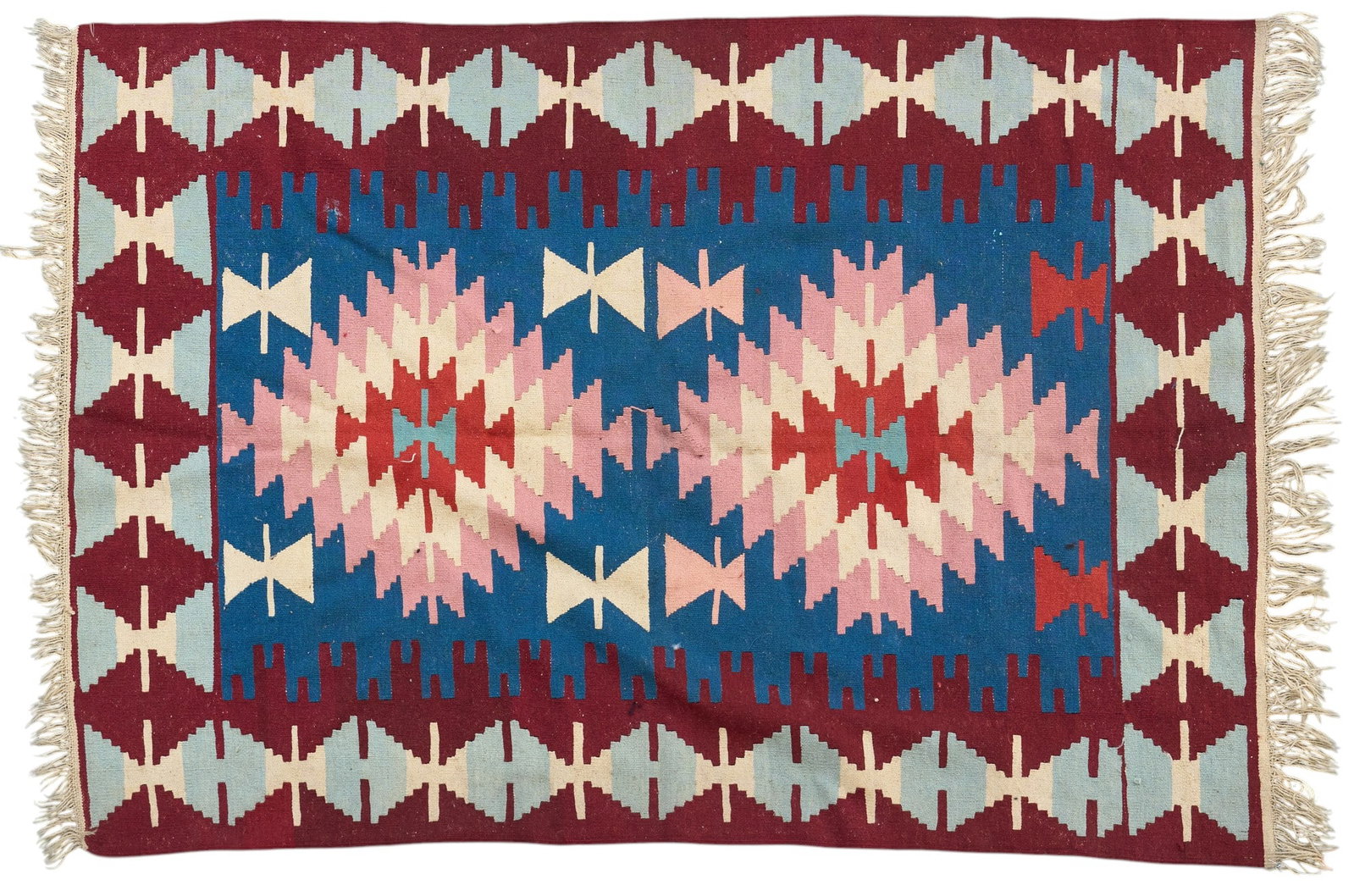 Hand-Knotted Kilim Rug, 6 ft. 8 in. x 4 ft. 4 in.: Hand-knotted Kilim rug 6 ft. 8 in. x 4 ft. 4 in. Provenance: Property from a home in Houston, Texas 