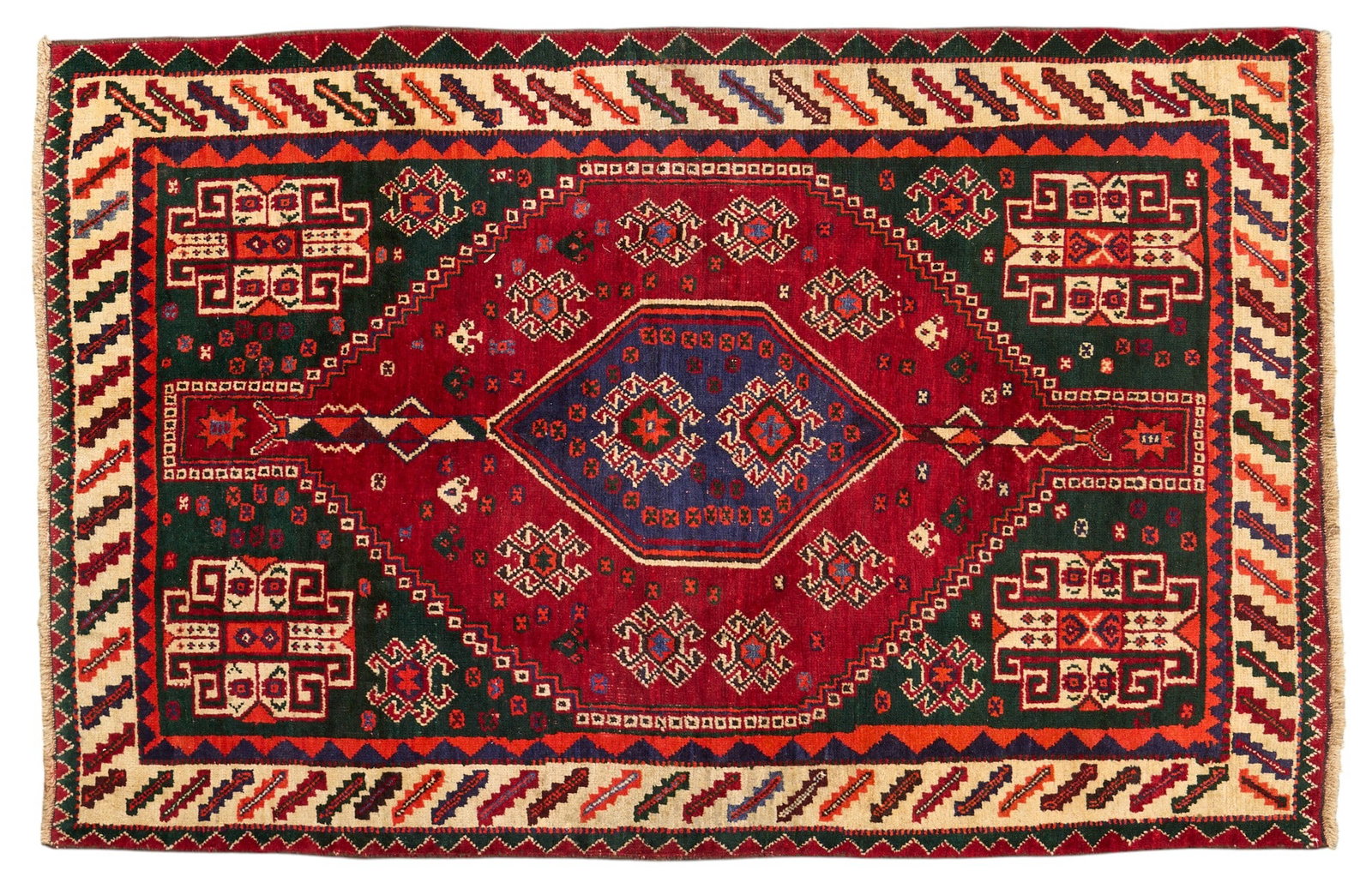 Hand-Knotted Shiraz Rug, 6 ft. 4 in. x 4 ft.: Hand-knotted Shiraz rug , 6 ft. 4 in. x 4 ft. 