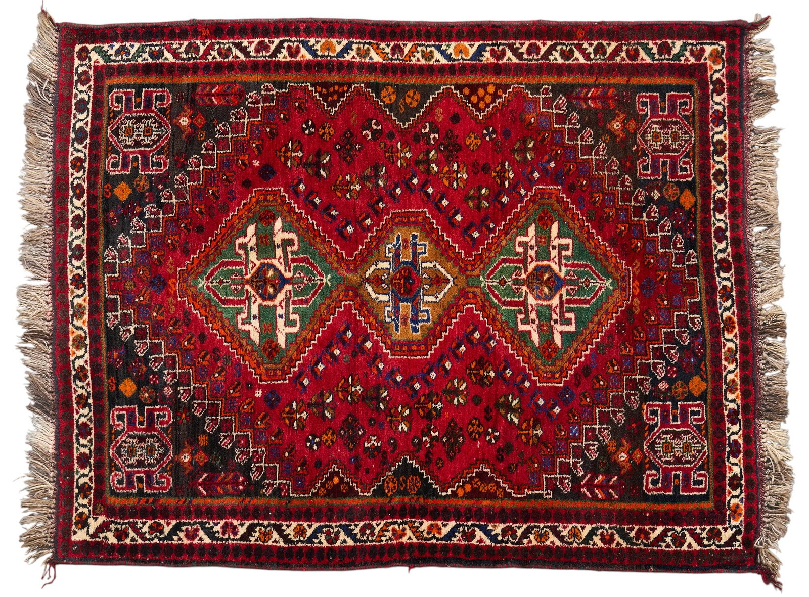 Hand-Knotted Shiraz Rug, 5 ft. 8 in. x 4 ft. 2 in.: Hand-knotted Shiraz rug 5 ft. 8 in. x 4 ft. 2 in. 