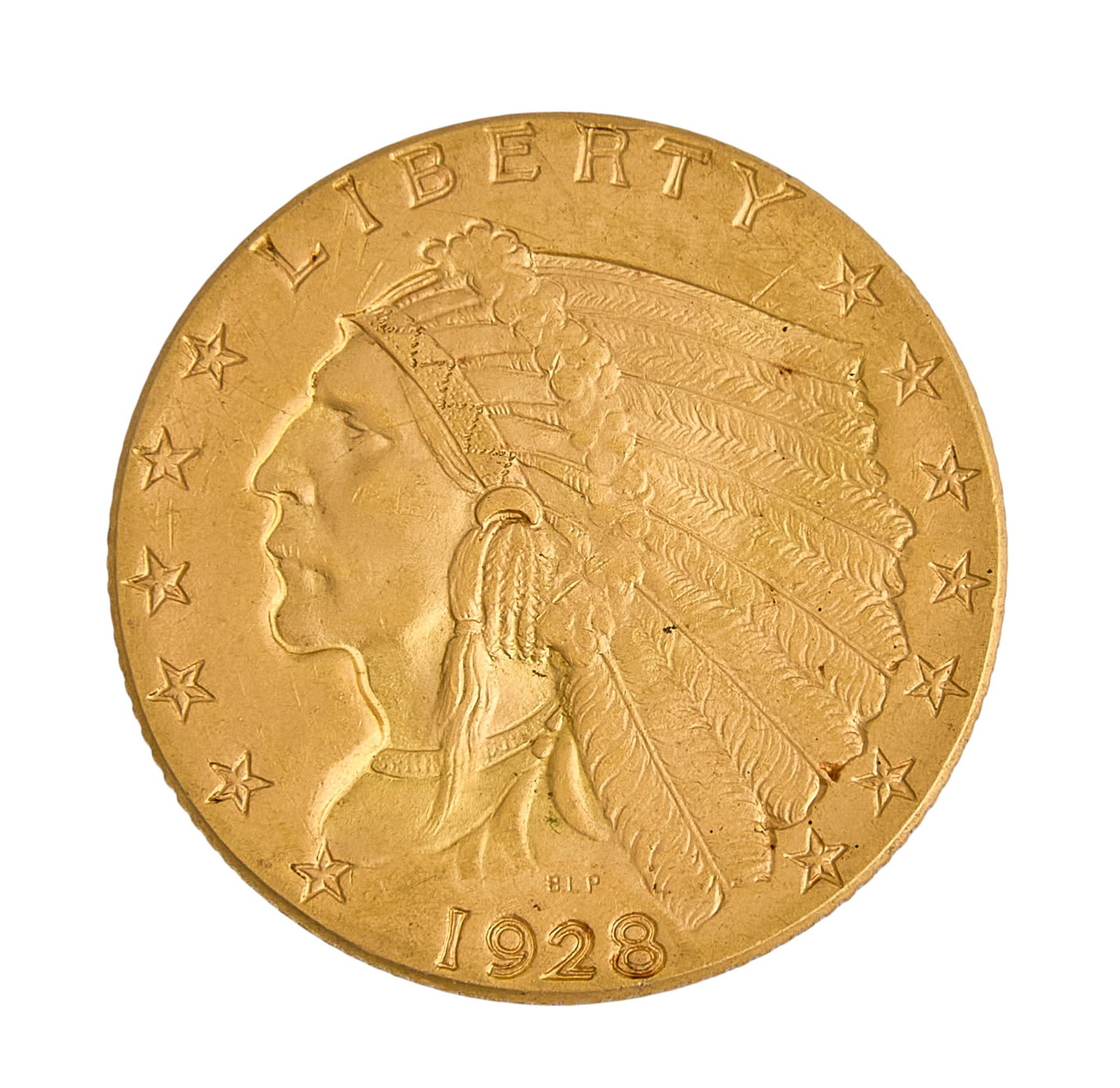 1928 $2.5 Indian Head Gold Coin: 1928 $2.5 Indian head gold coin Total weight: 0.121 ozt Provenance: Property from an estate collection at a home in the Lincoln Heights neighborhood of San Antonio, Texas