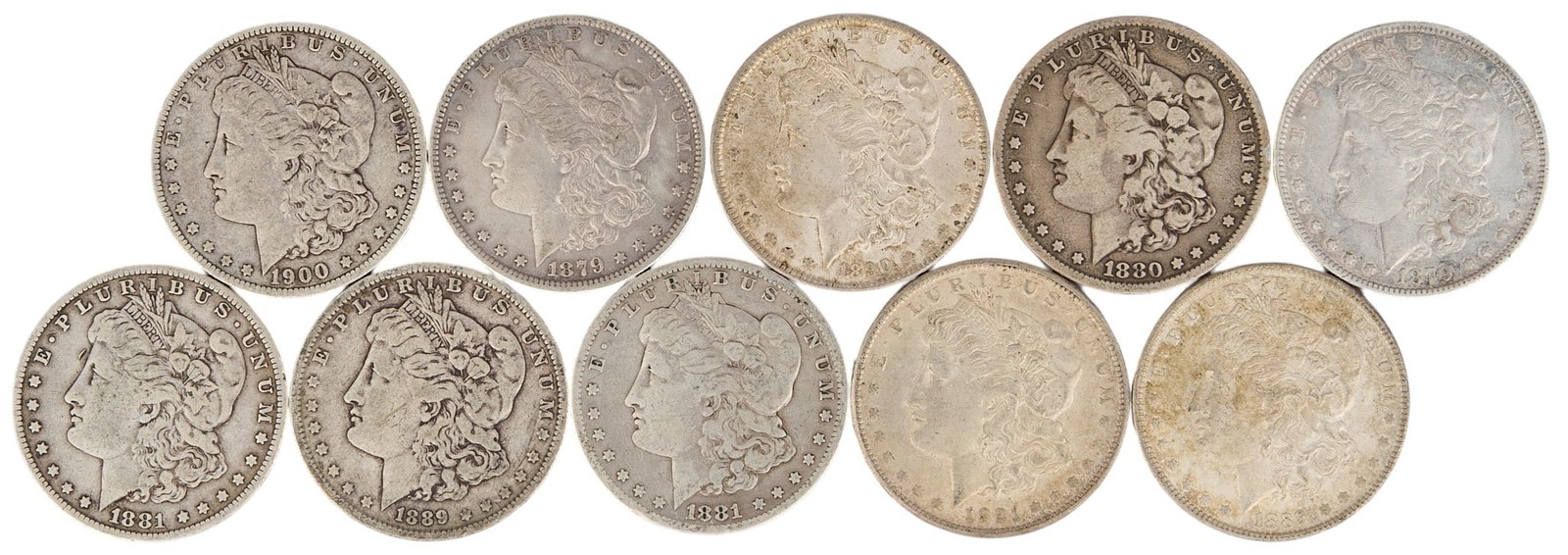 (10) Morgan Silver Dollars - 2