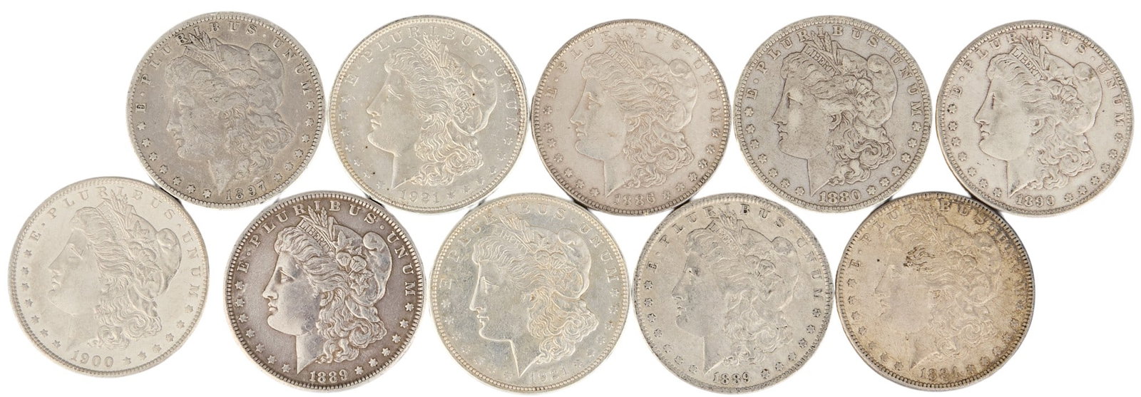 (10) Morgan Silver Dollars - 2