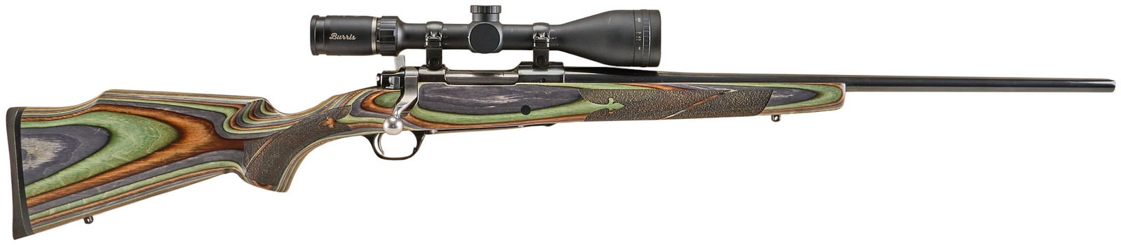 Ruger M77 Hawkeye Blued 243 Win Bolt Action Rifle W/ Burris Scope: Serial: 711-70540 Manufacturer: Ruger (c. 2013) Model: M77 Hawkeye (Blued) Caliber: 243 Win Barrel length: 22 in. OAL: 42.75 in. Condition: Good; lightly used condition; good bore Includes: installed 