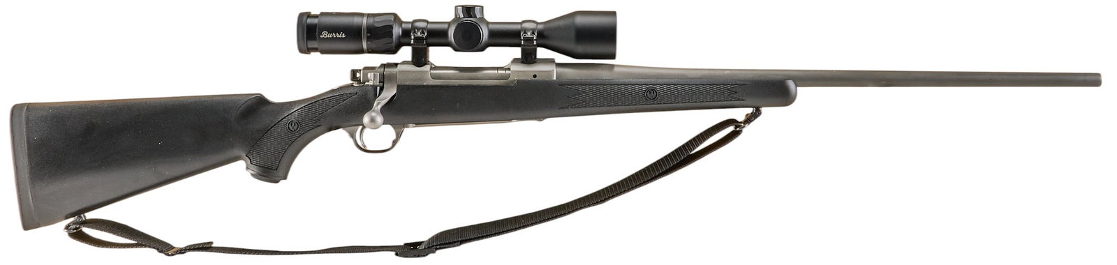 Ruger M77 Hawkeye 270 Win Bolt Action Rifle W/ Burris Scope: Serial: 711-62153 Manufacturer: Ruger (c. 2014) Model: M77 Hawkeye Caliber: 270 Win Barrel length: 22 in. OAL: 43 in. Condition: Very good; lightly used condition; bore is very good w/ strong rifling 