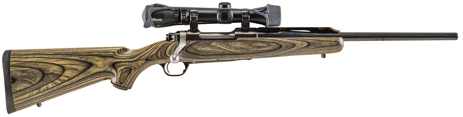 Ruger M77 Mark II Scout Blued 7mm-08 Bolt Action Carbine W/ Burris Scope: Serial: 791-64111 Manufacturer: Ruger (c. 2005) Model: M77 Mark II Scout (Blued) Caliber: 7mm-08 Barrel length: 16.75 in. OAL: 36 in. Condition: Good; light-moderate used condition; wear & handlin