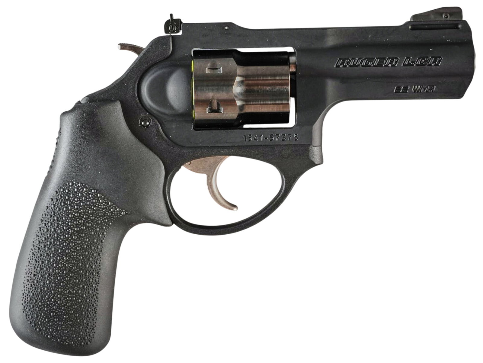 LNIB Ruger LCR 22 WMR Revolver: Serial: 1541-57375 Manufacturer: Ruger Model: LCR Caliber: 22 WMR Barrel Length: 3 in. OAL: 7 in. Condition: Very Good-LNIB; very light handling marks; bore is very good & bright with strong rifli