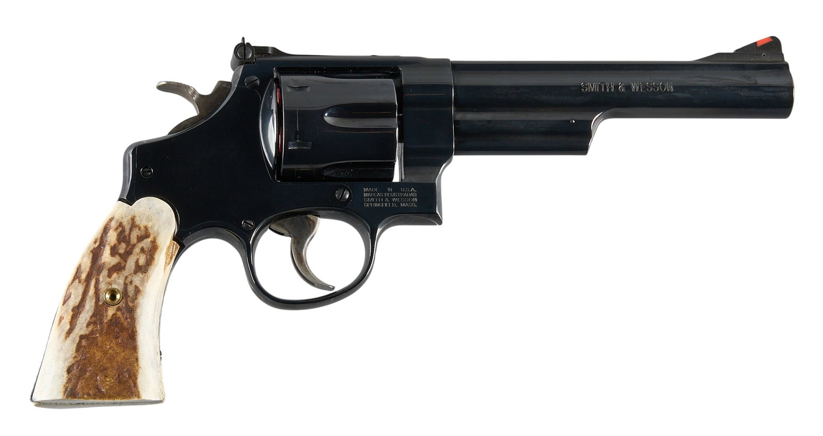 Smith & Wesson Model 57-6 Classic 41 Mag Revolver W/ Stag Grips & Shoulder Rig (1 of 4)